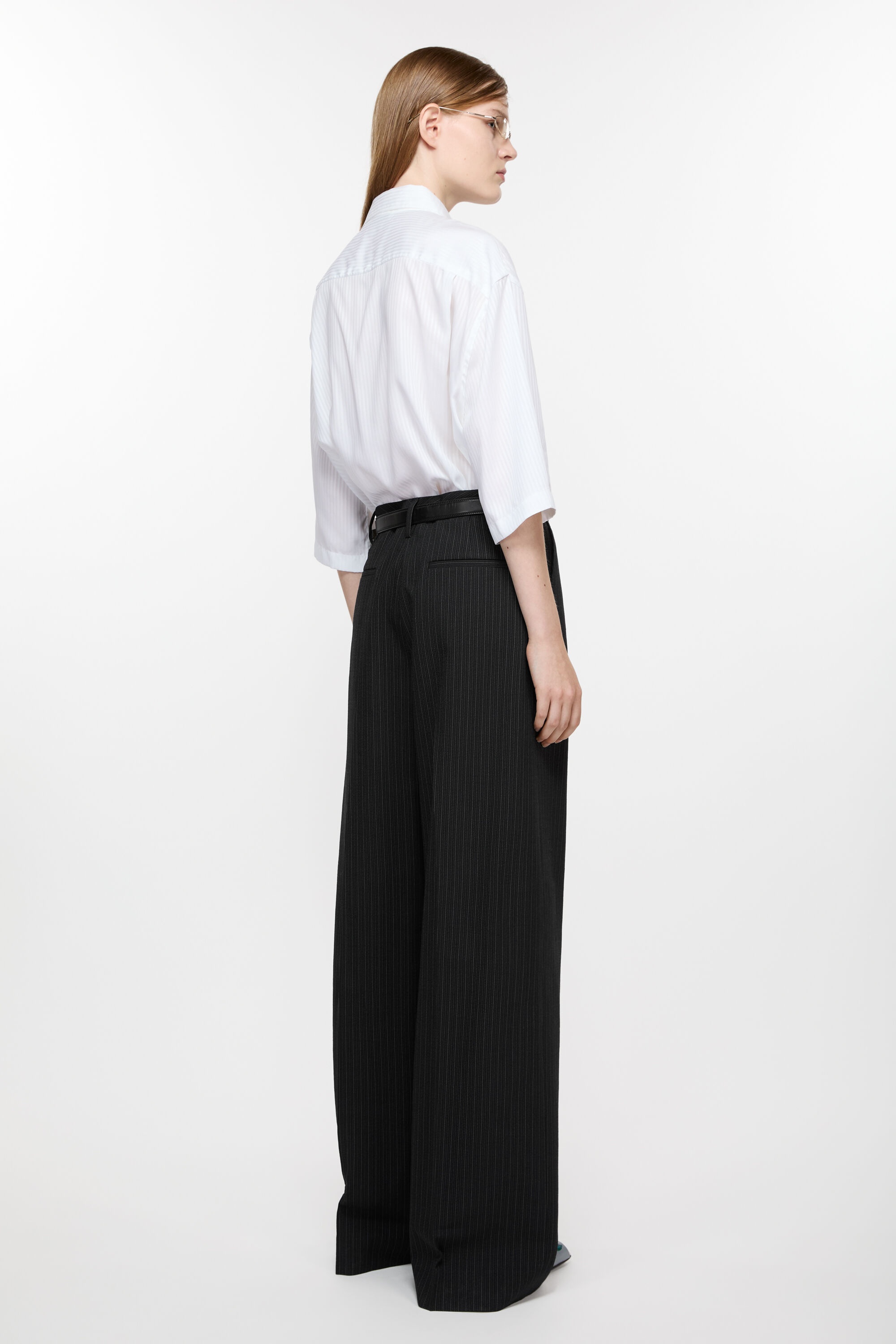 Tailored pinstripe trousers - Black - 3
