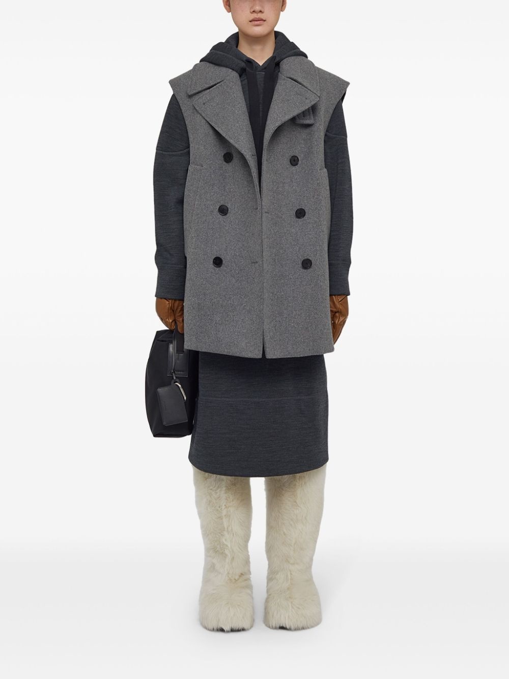 drawstring wool hoodie - 2