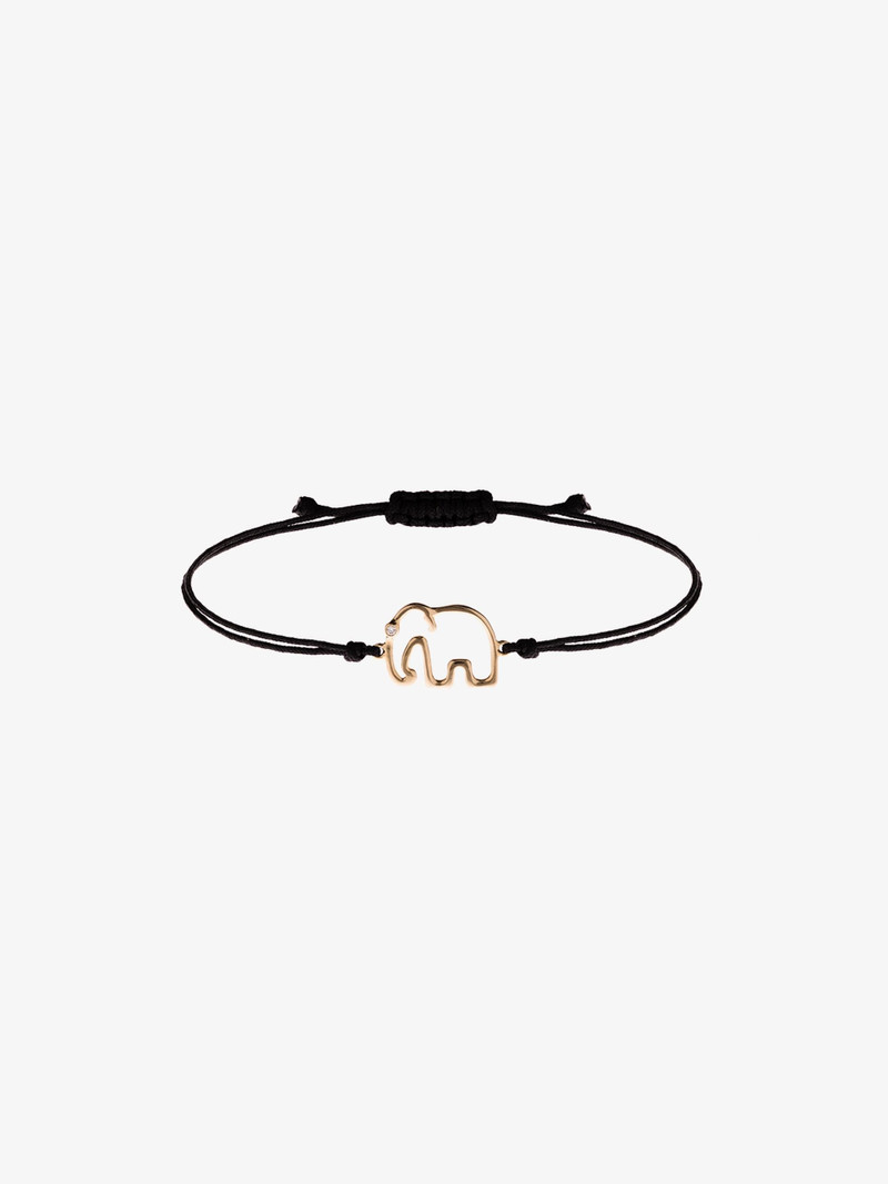 Yvonne Léon 9K yellow Gold and black Elephant Bracelet outlook