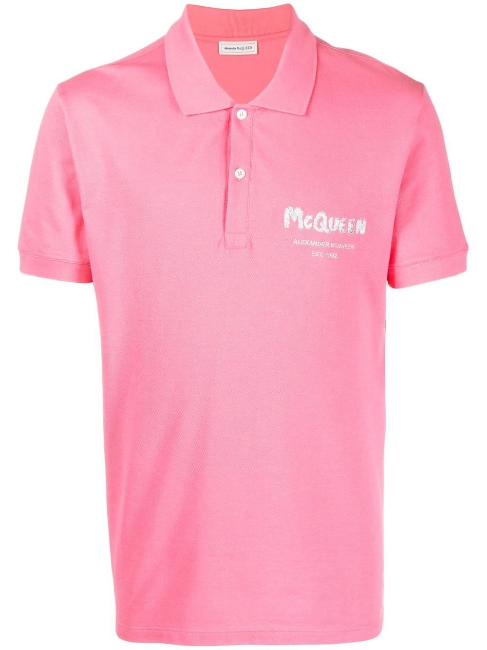 logo-print cotton polo shirt - 1