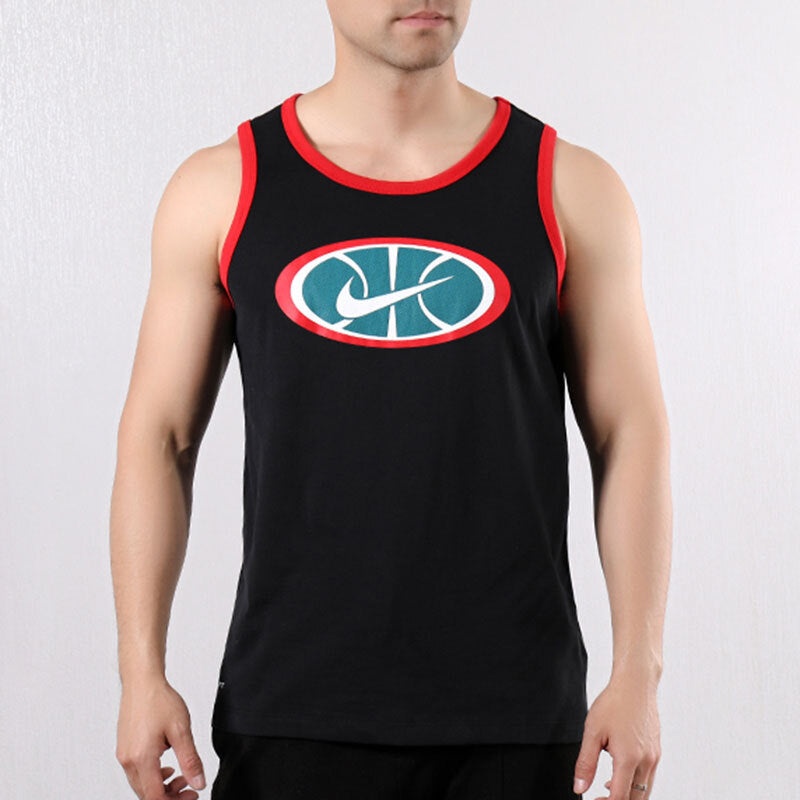 Nike Logo Printing Contrasting Colors Sports Basketball Vest Black BQ3676-010 - 3