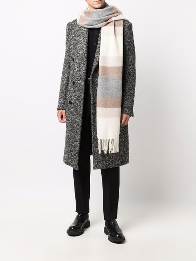 Church's colour-block striped-pattern fringed scarf outlook