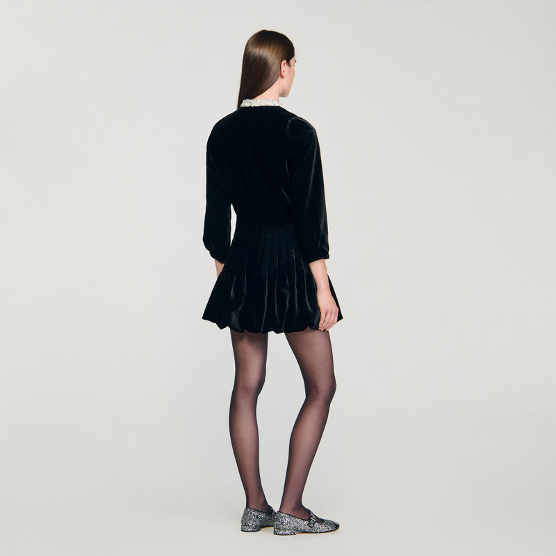 BEADED VELVET MINI DRESS 6