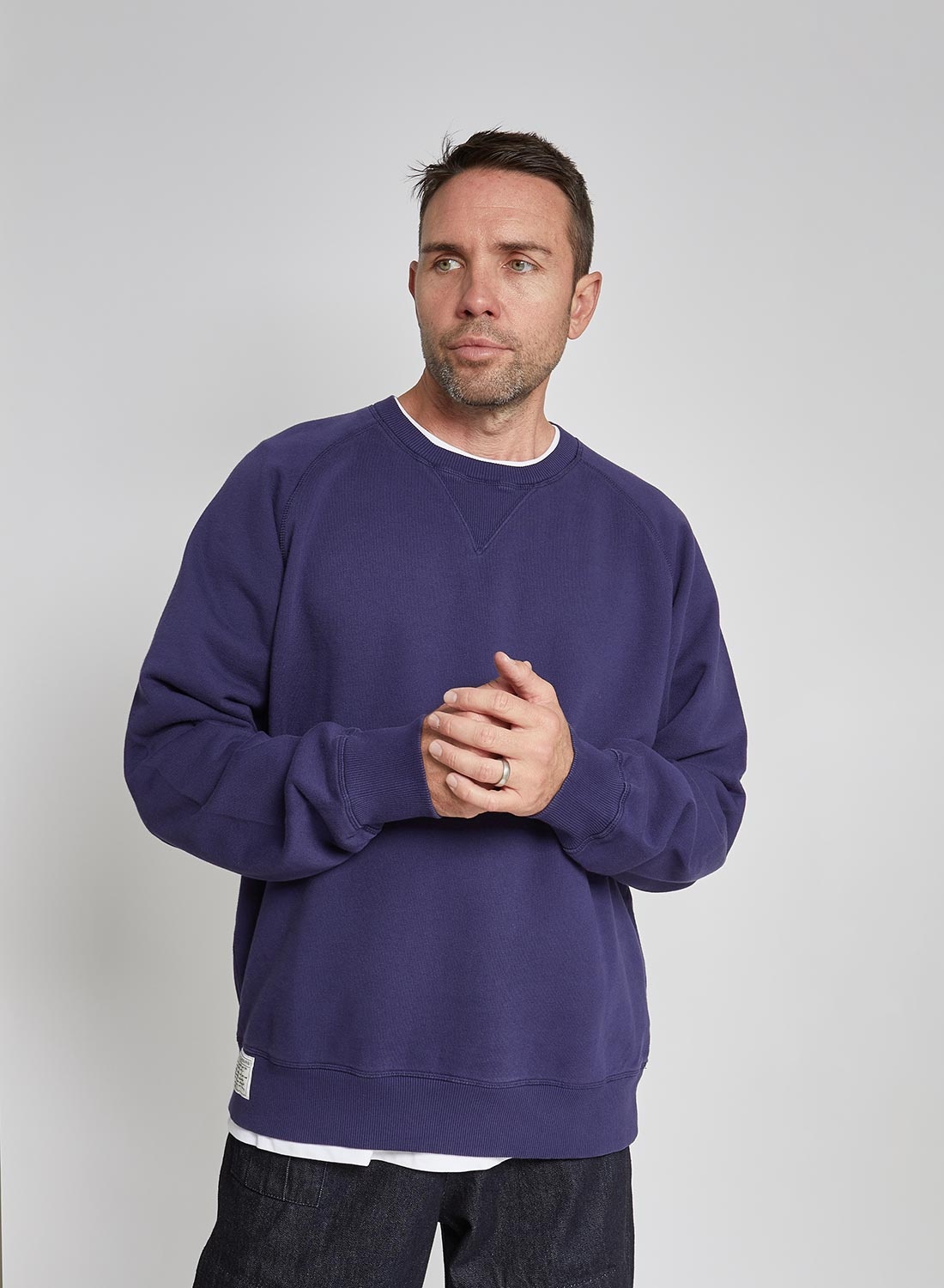 Embroidered Arrow Crew Sweatshirt in Royal Blue - 2
