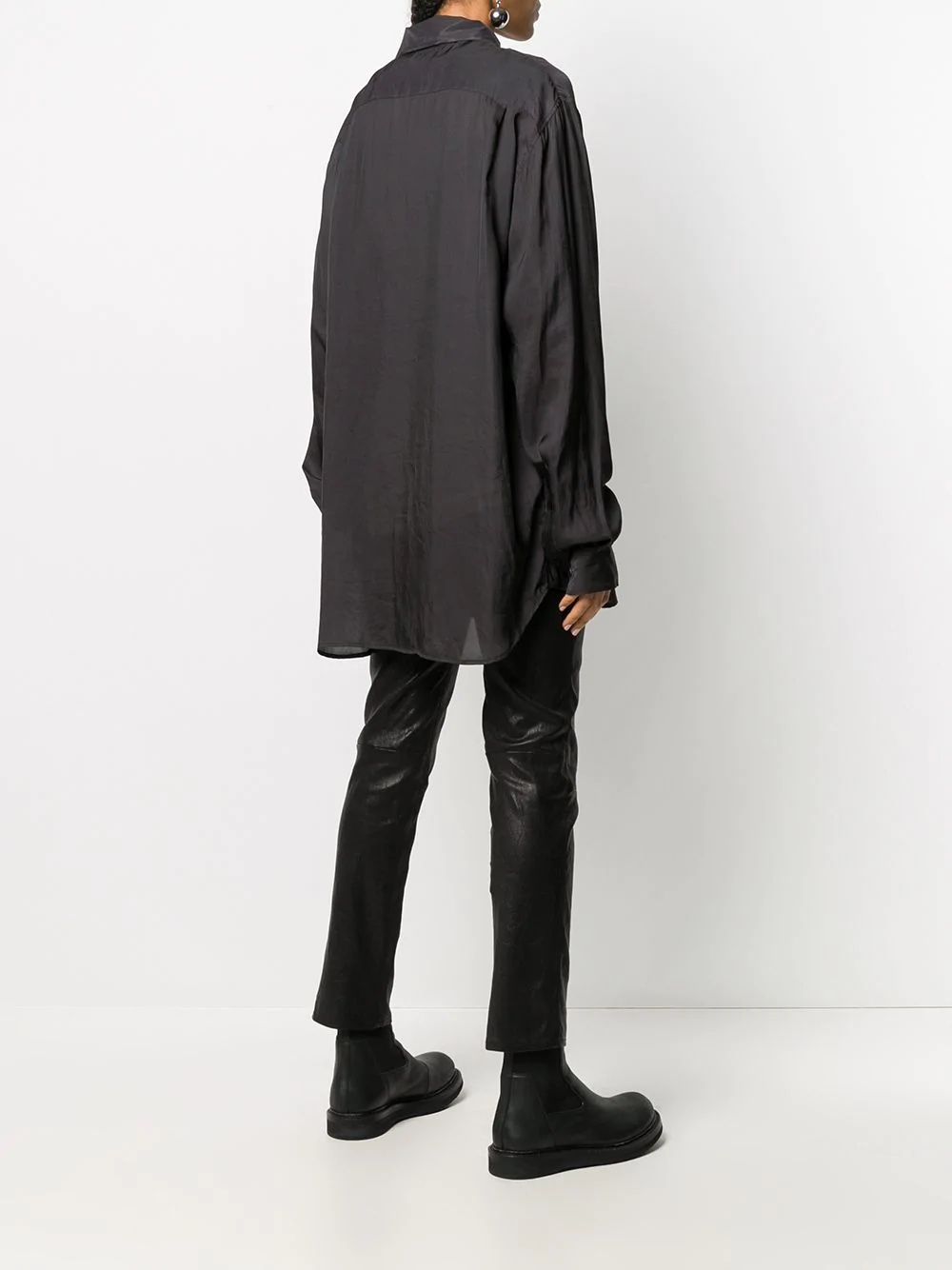 asymmetric long-sleeved shirt - 4