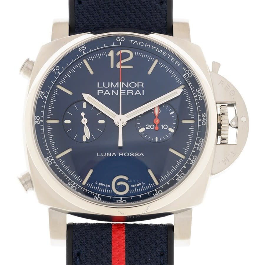 Panerai Luminor Chrono Luna Rossa Chronograph Automatic Blue Dial Men's Watch PAM01303 - 2