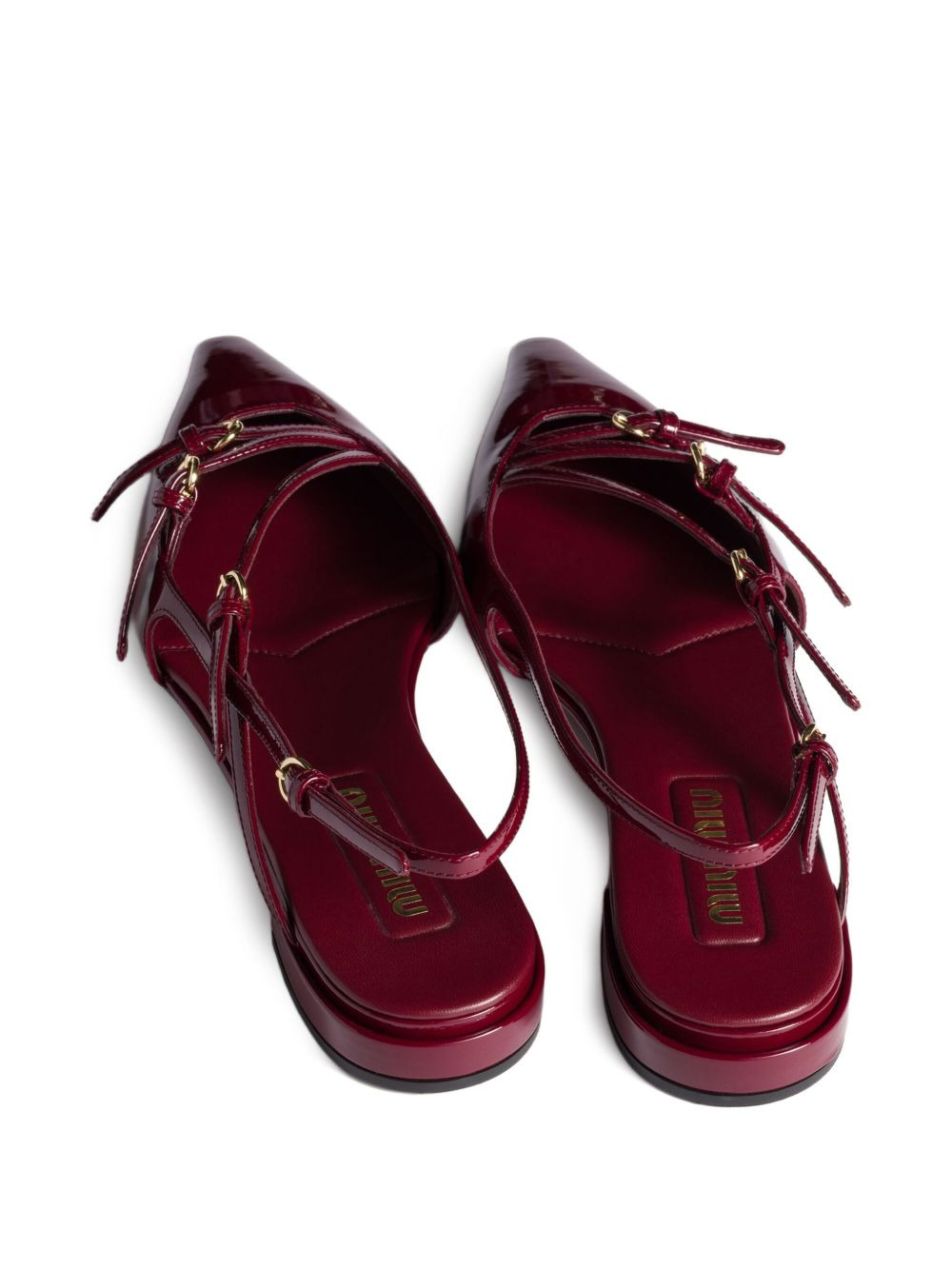 Patent leather slingback ballerinas with buckles - 3