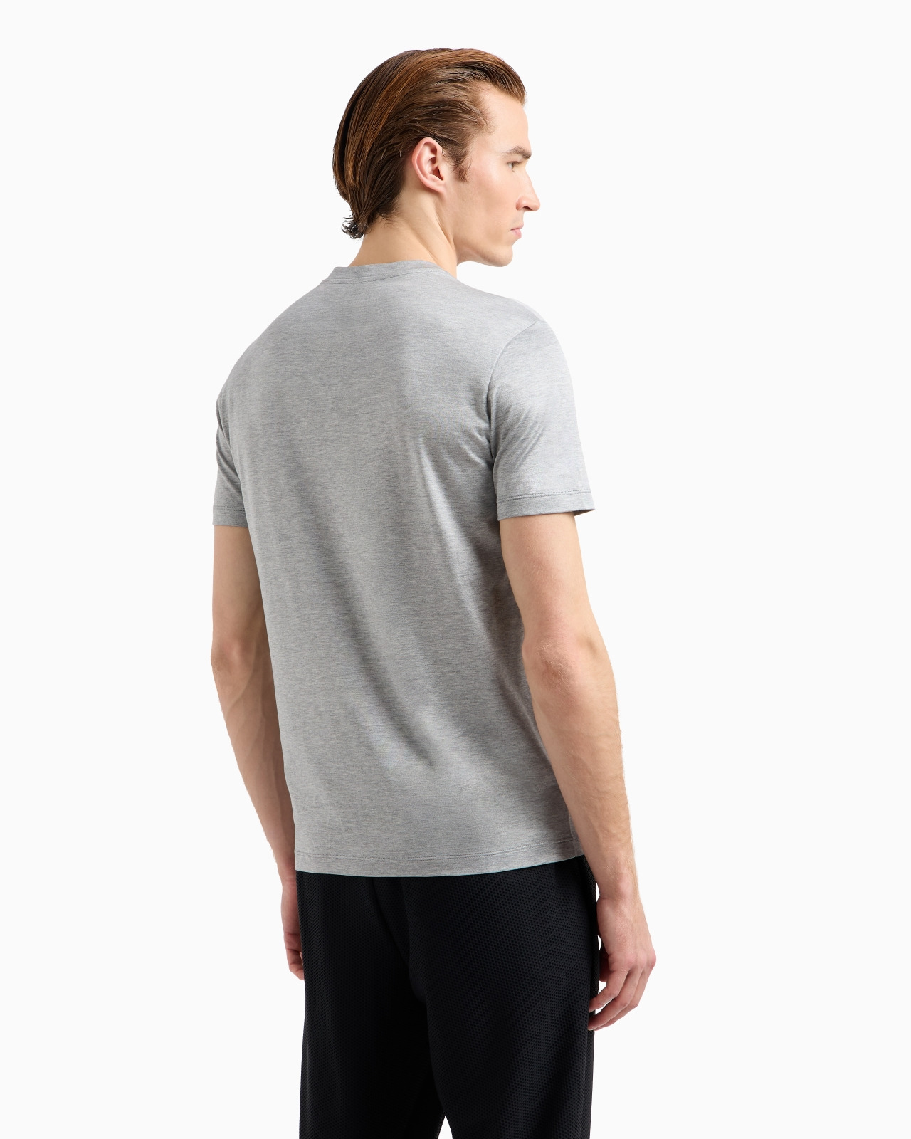 PLAIN-KNIT JERSEY T-SHIRT IN A SILK-AND-COTTON BLEND - 3