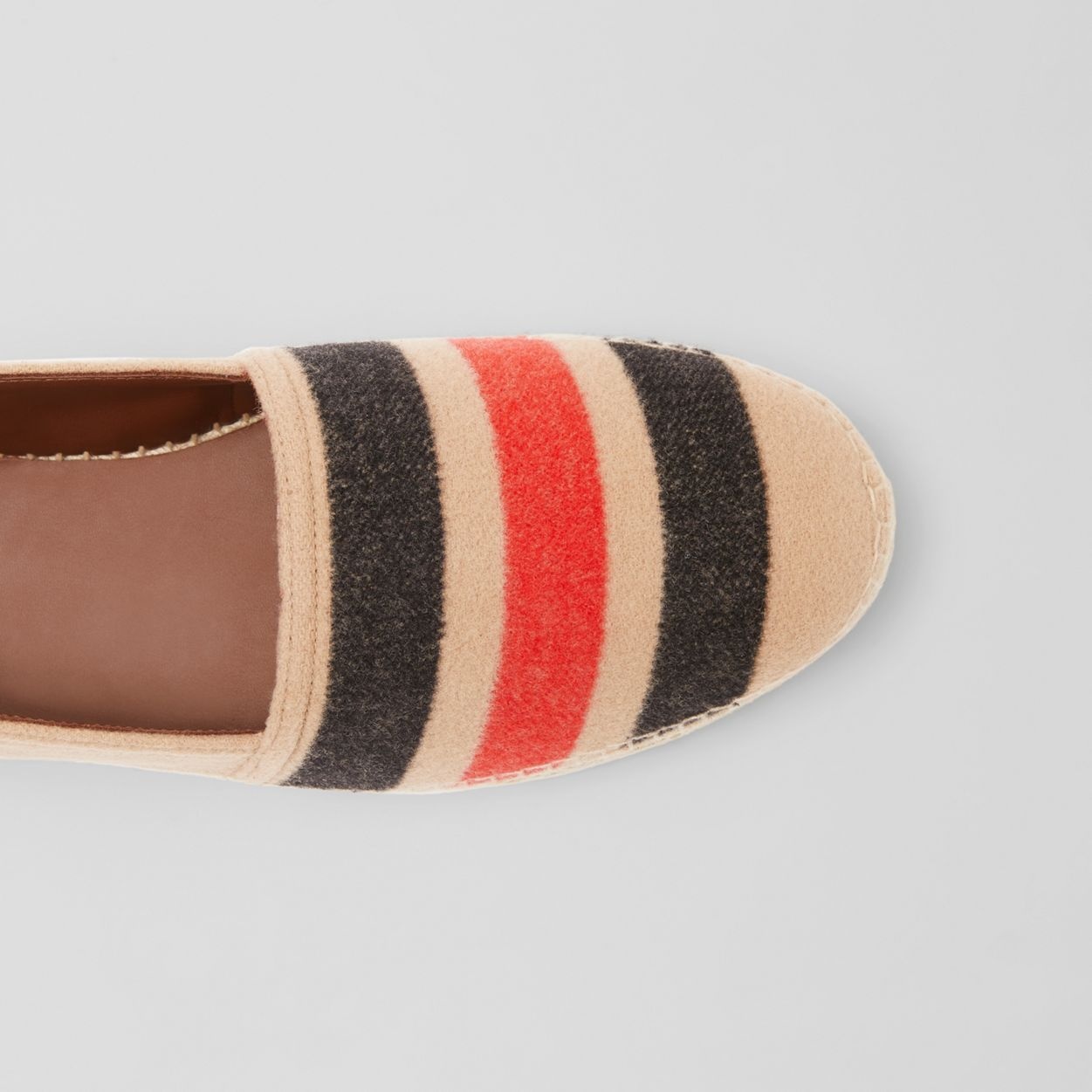 Stripe Detail Wool and Leather Espadrilles - 3