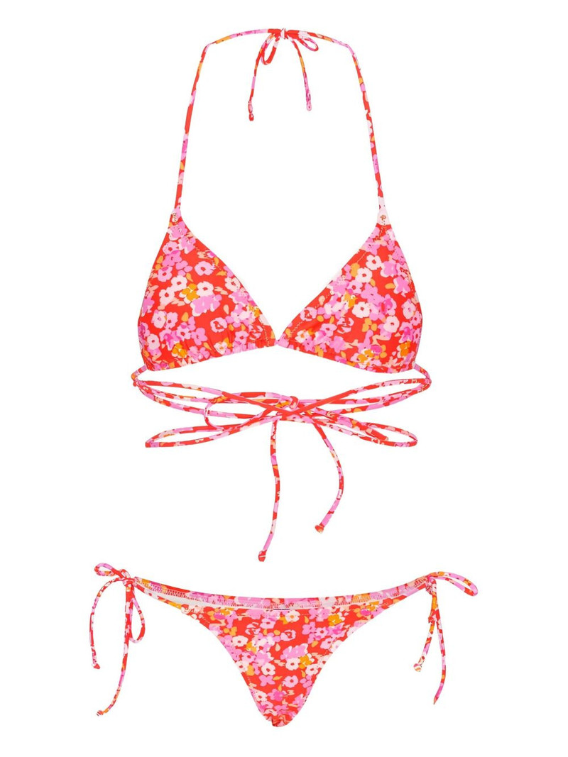 x Reina Olga flower-print wrap bikini 1