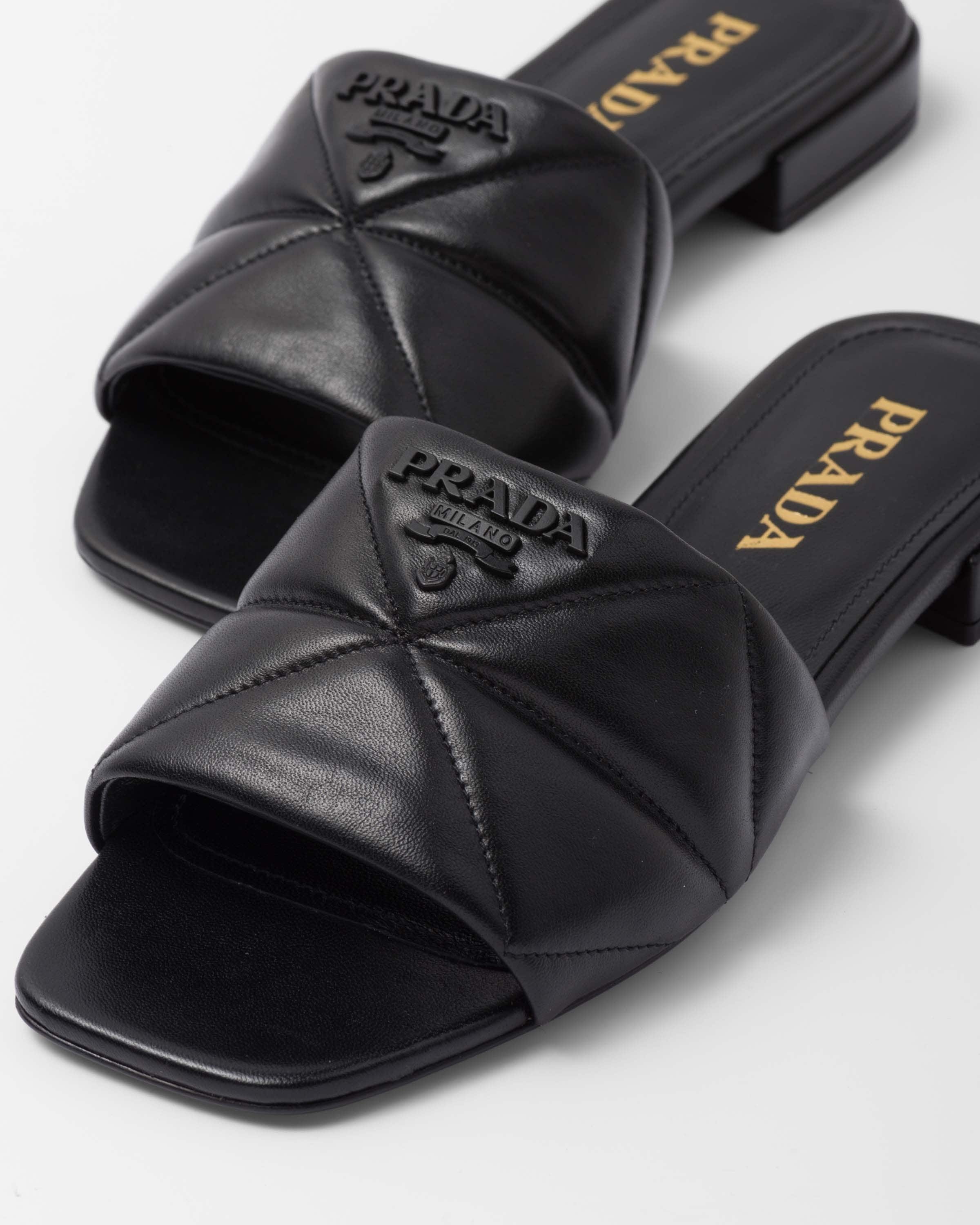 Quilted nappa leather sabots - 6