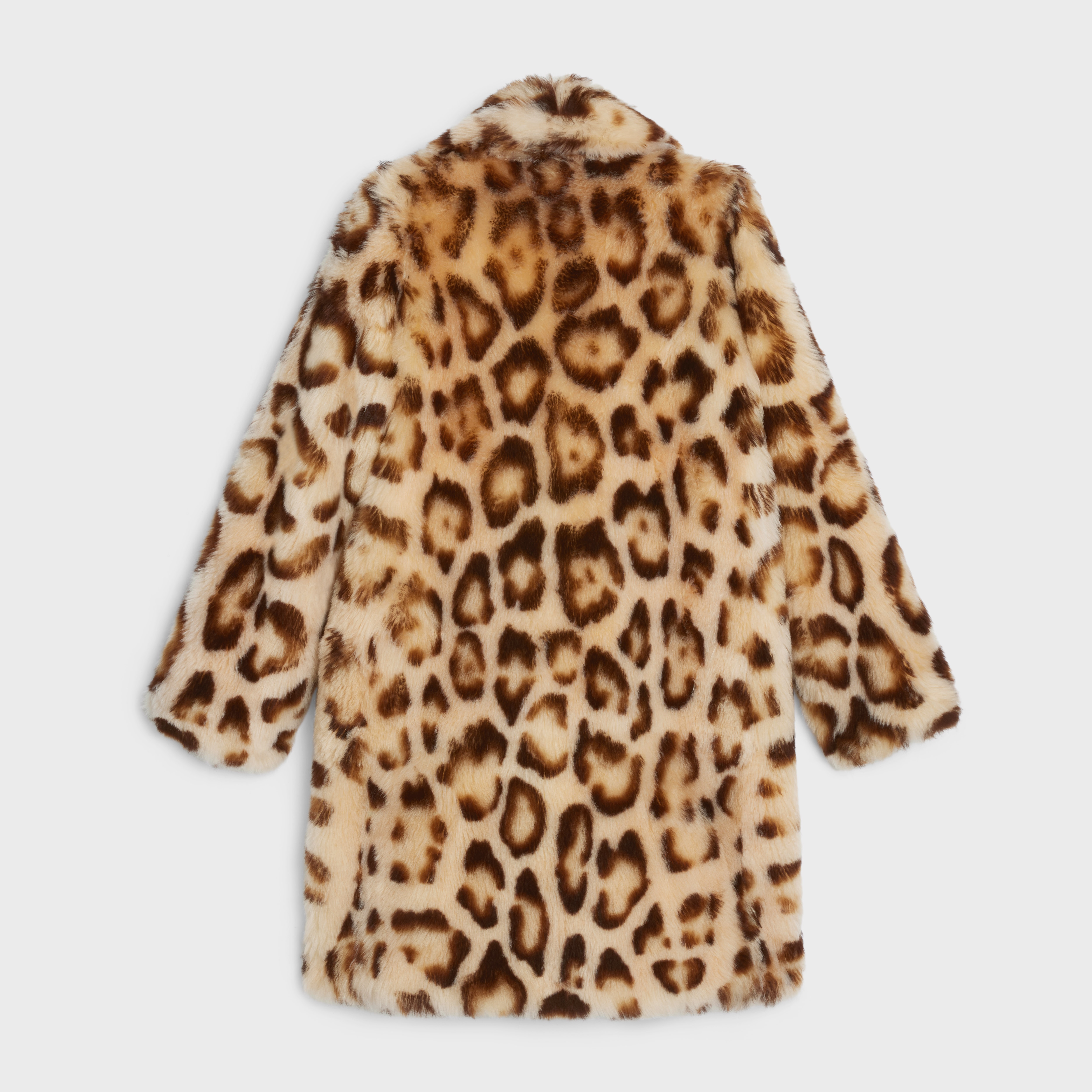 CELINE peacoat in leopard print cashmere REVERSIBLE