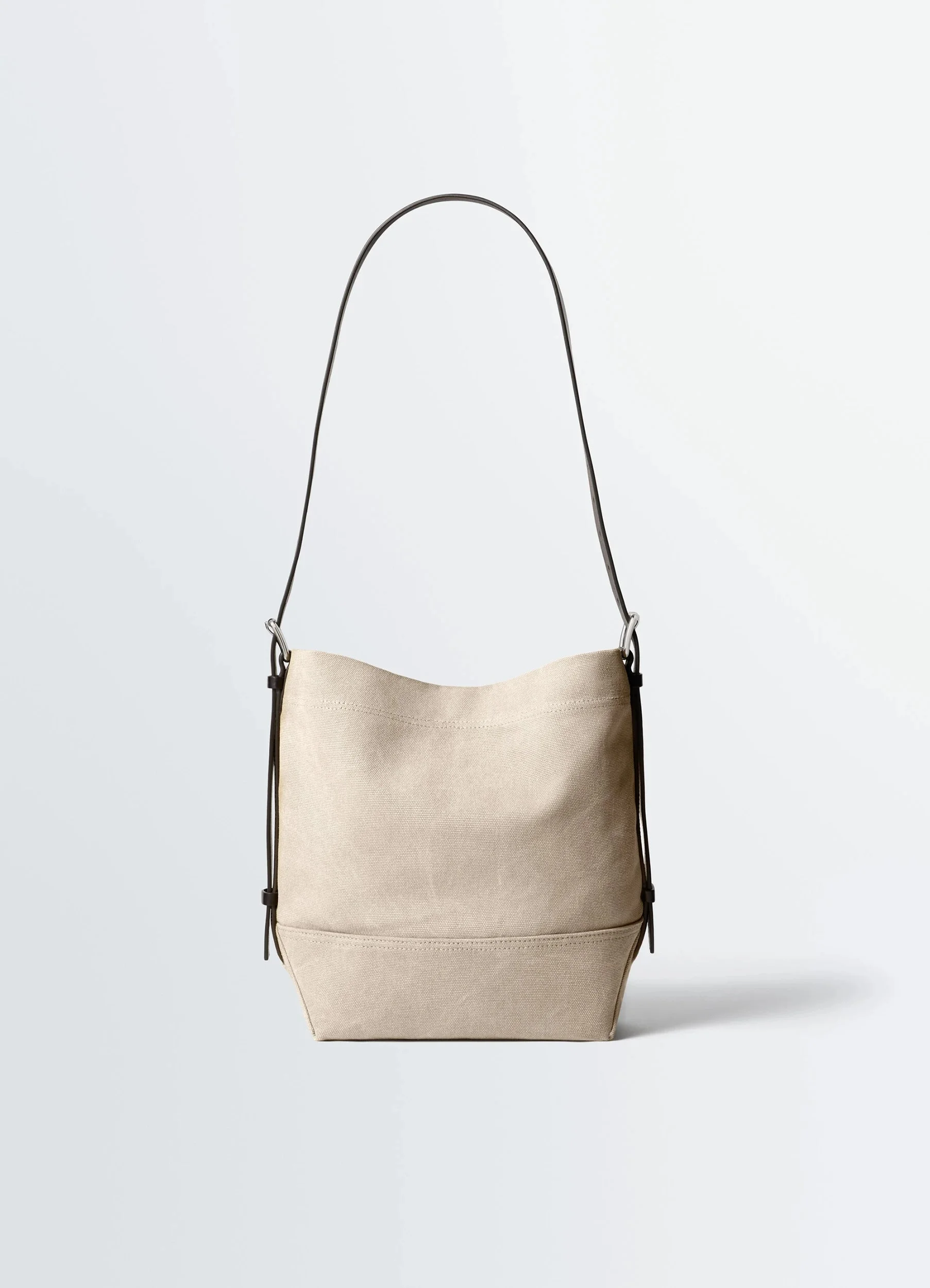 SMALL BELTED TOTE BAG IN COTTON CANVAS - 1