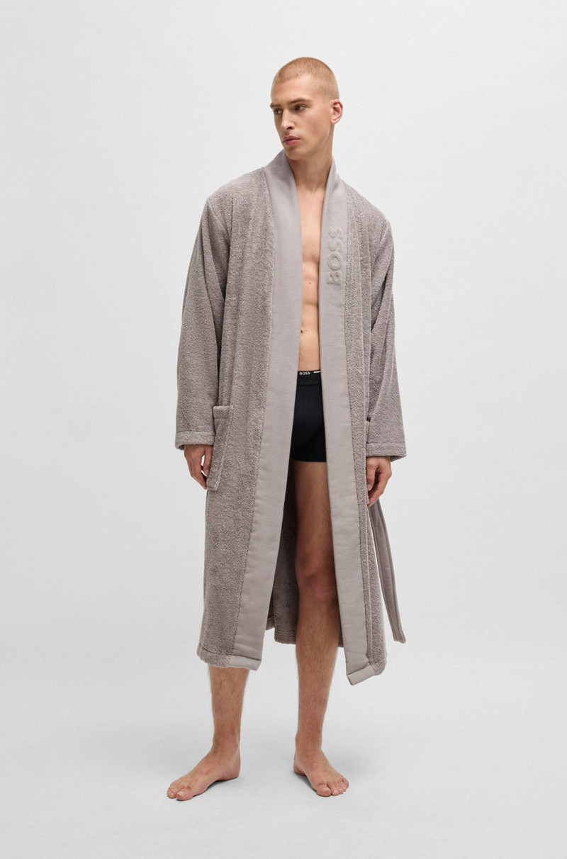 BOSS LOGO-LAPEL DRESSING GOWN IN LONG-FIBER COTTON outlook