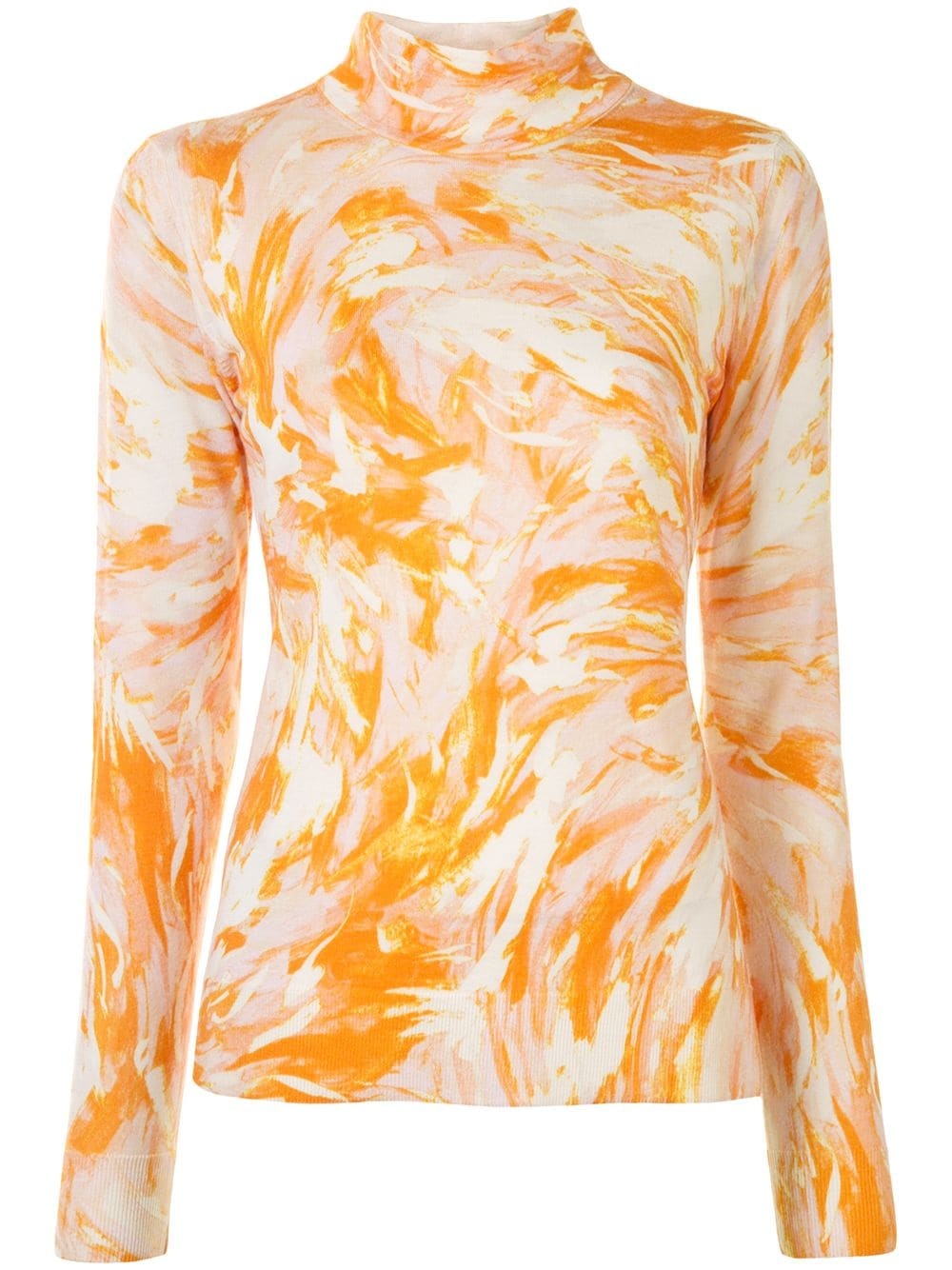 tie-dye print high neck top - 1