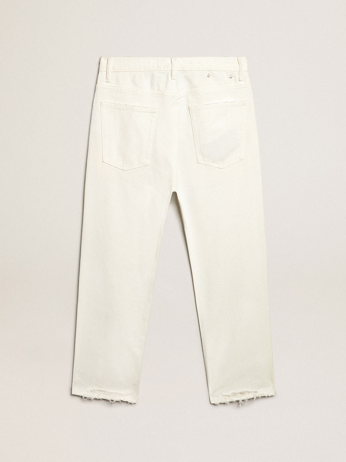 Stonewashed-effect white jeans - 6