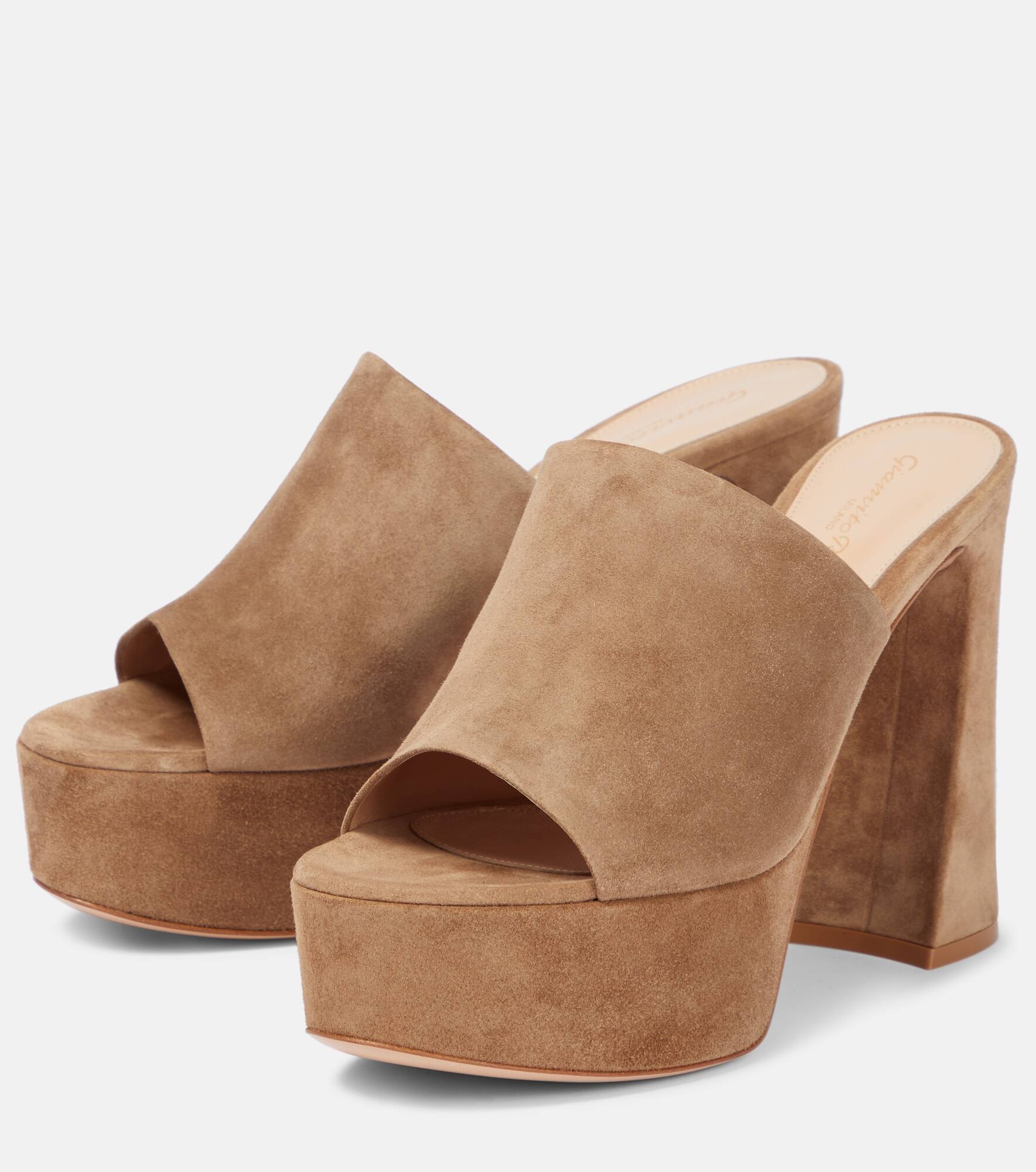 Holly suede platform mules - 5