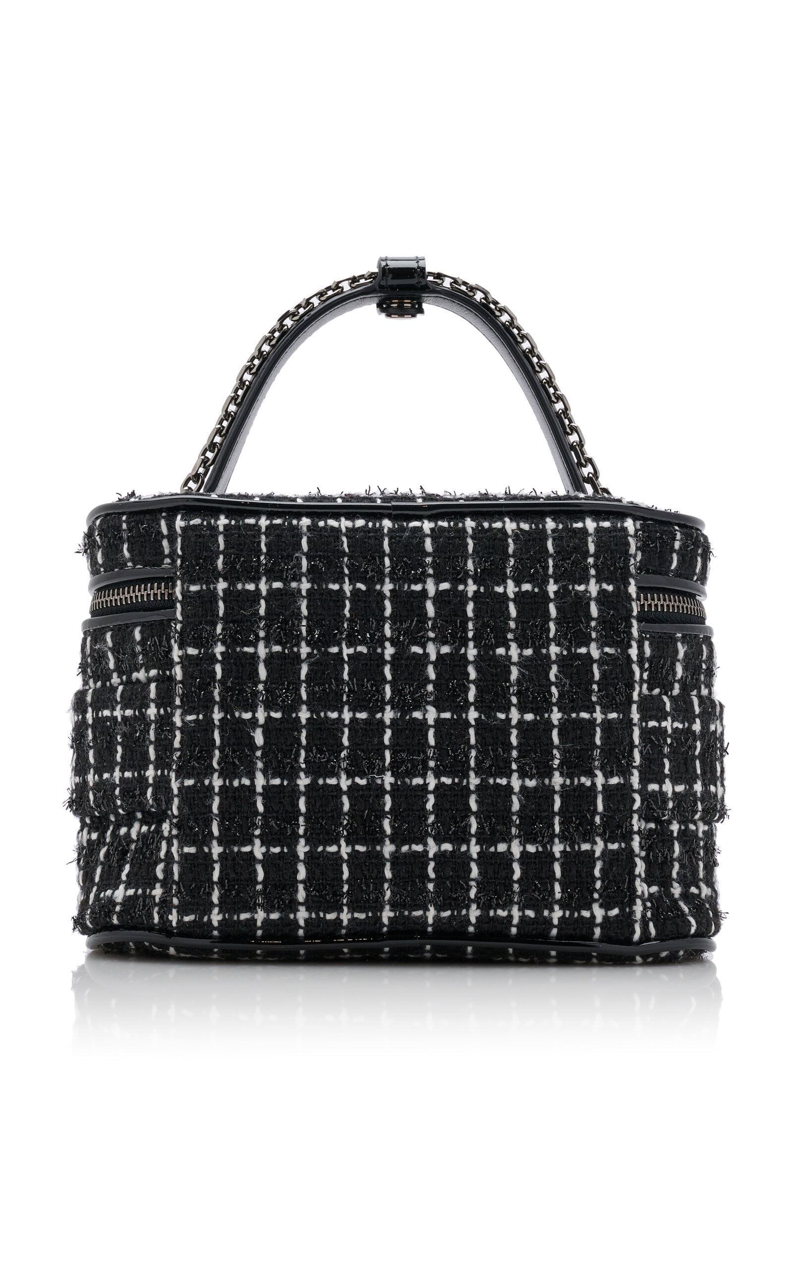 Crystal-Buckle Tweed Vanity Micro Bag black - 5
