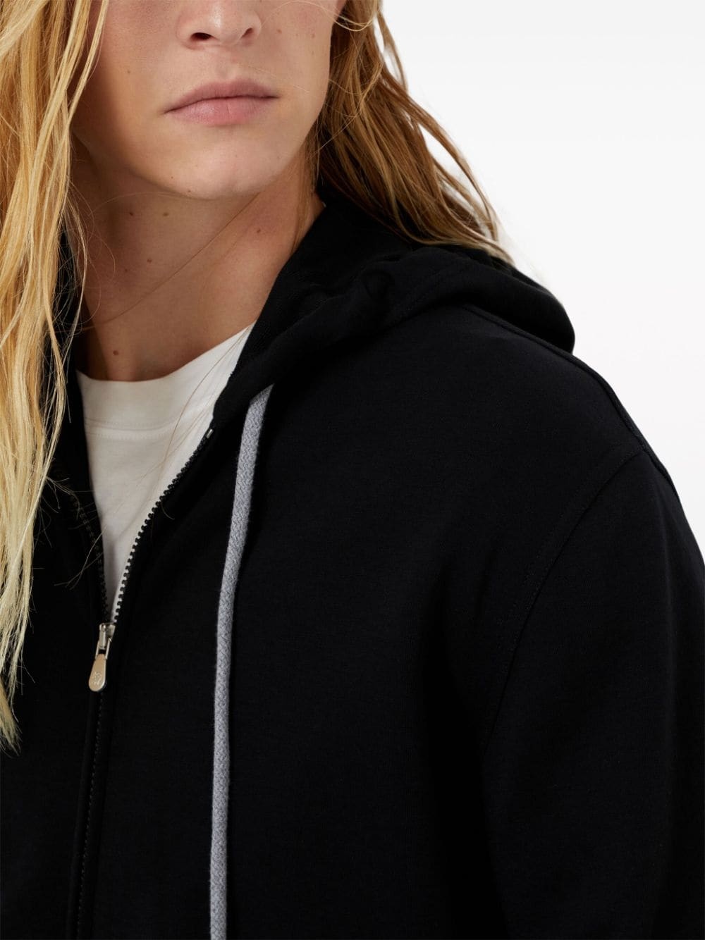 zip-front drawstring hoodie - 5