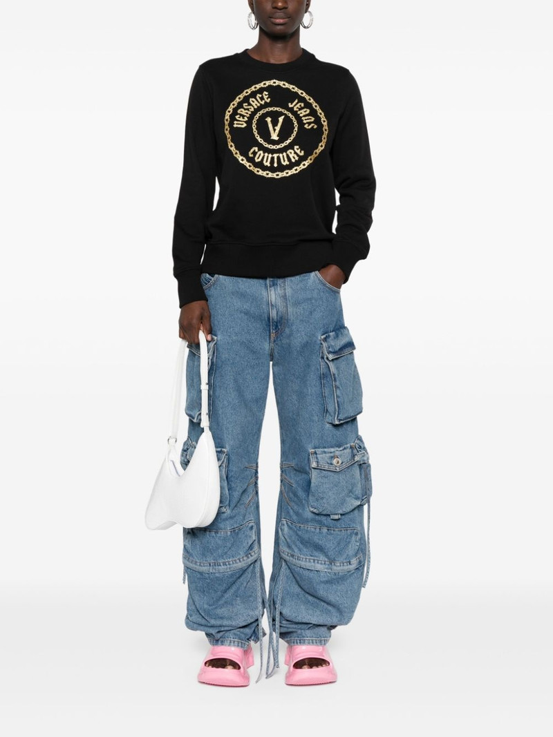 VERSACE JEANS COUTURE logo-print cotton sweatshirt outlook