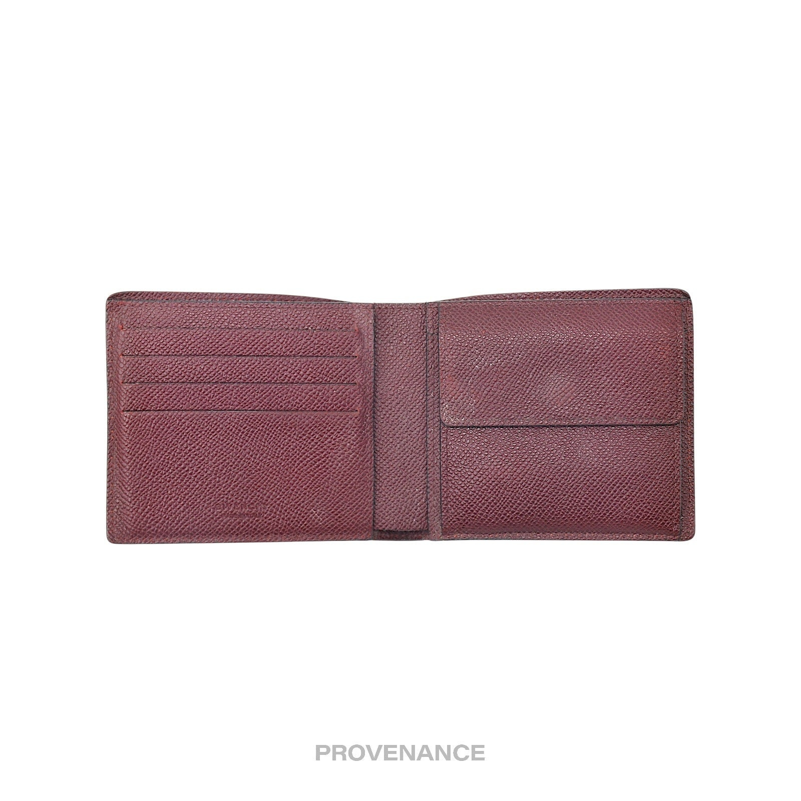 Givenchy Logo Bifold Wallet - Black Red Grained Leather - 6