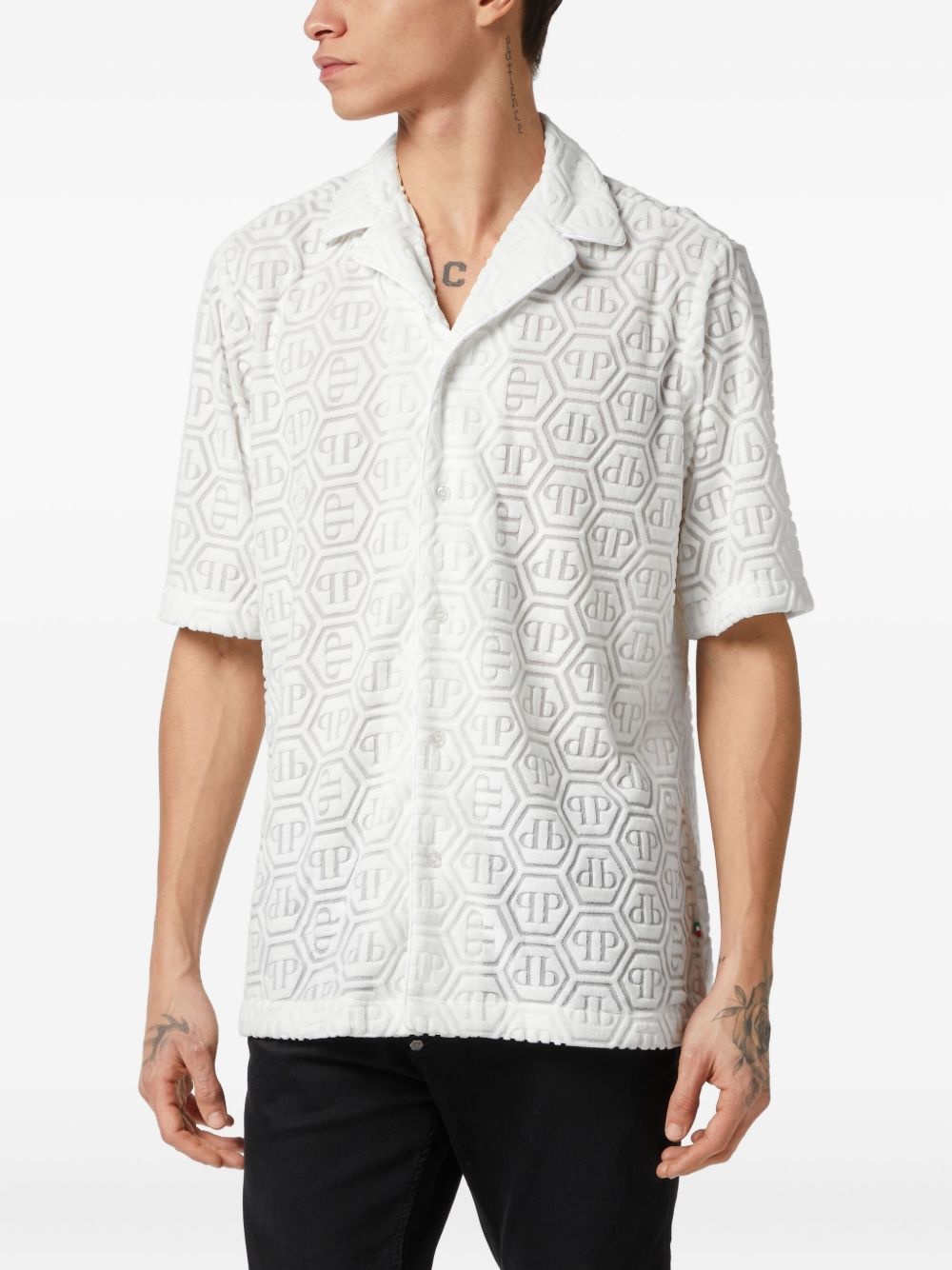 monogram-jacquard shirt - 3