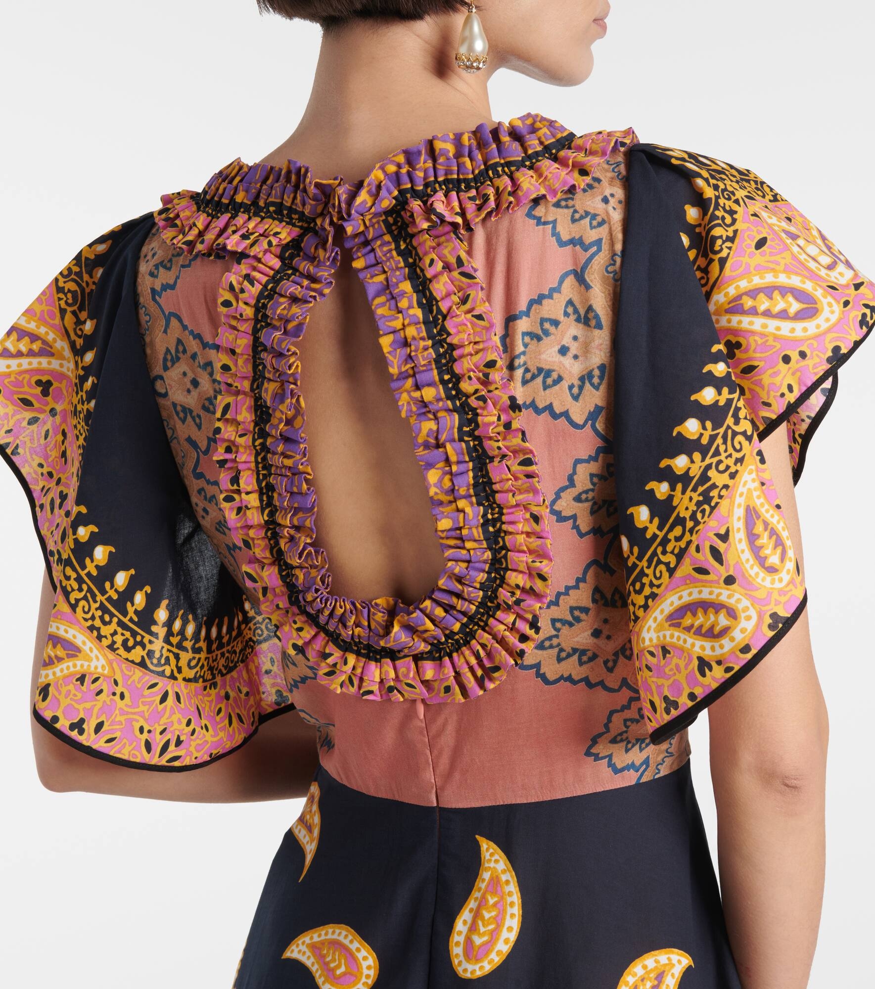 Paisley ruffled cotton muslin maxi dress - 6