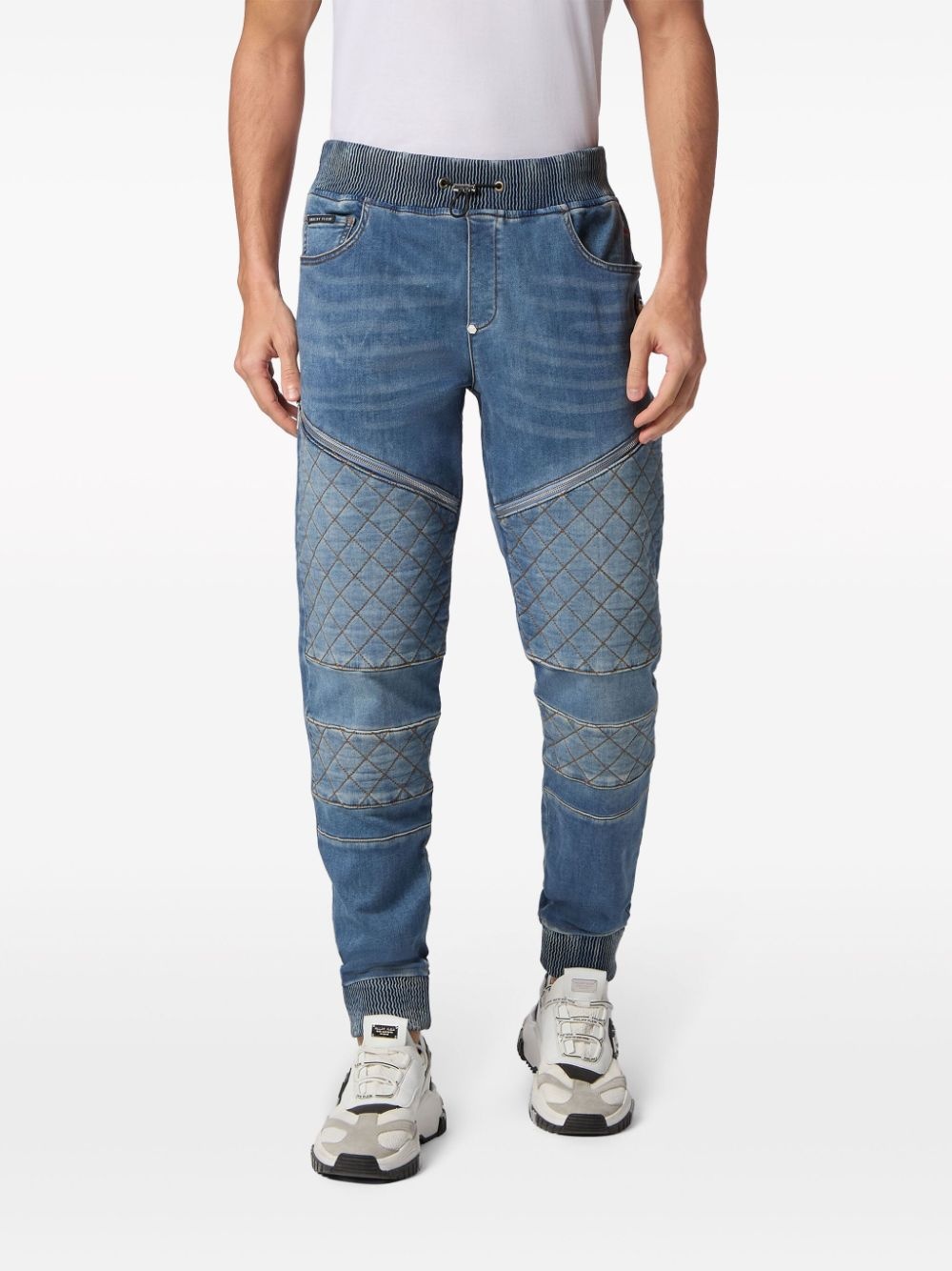 Jogging logo-appliquÃ© tapered jeans - 3