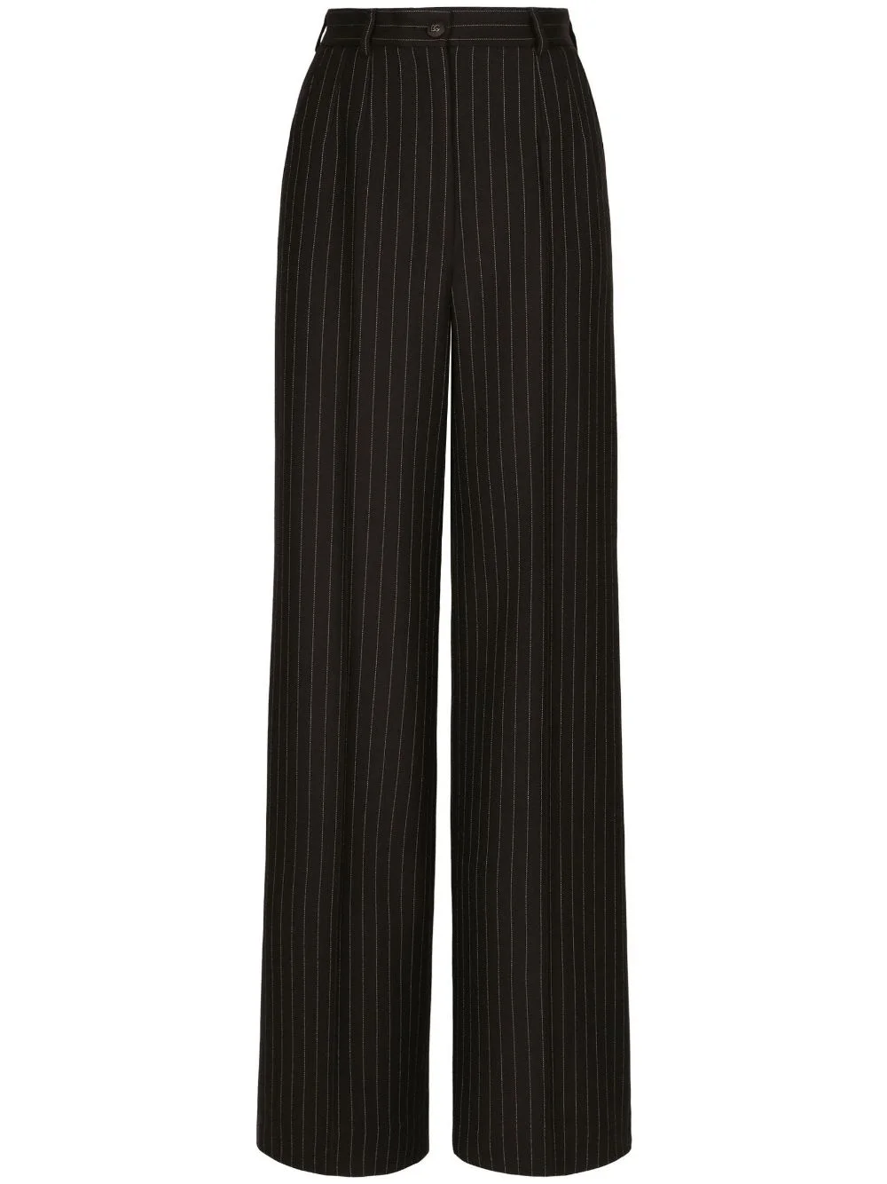 pinstripe-print high-waist wide-leg trousers - 1