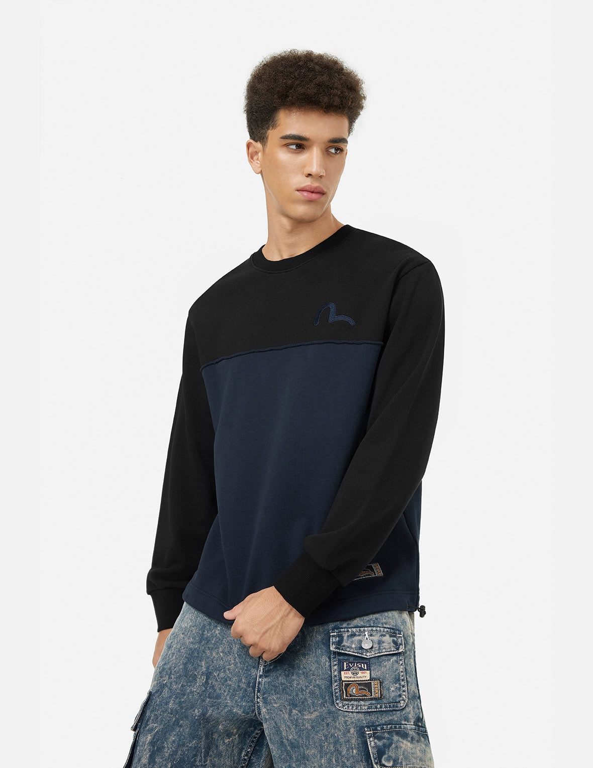 Deconstructed Contrast Relax Fit Sweatshirt - 4