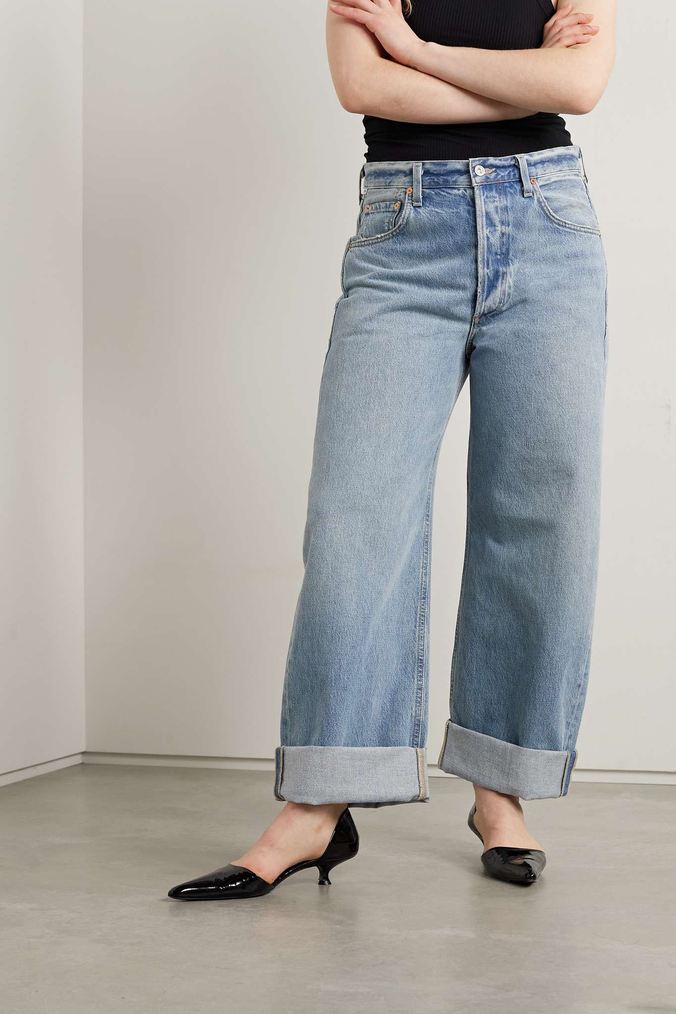 Ayla Baggy high-rise wide-leg organic jeans Light blue - 3