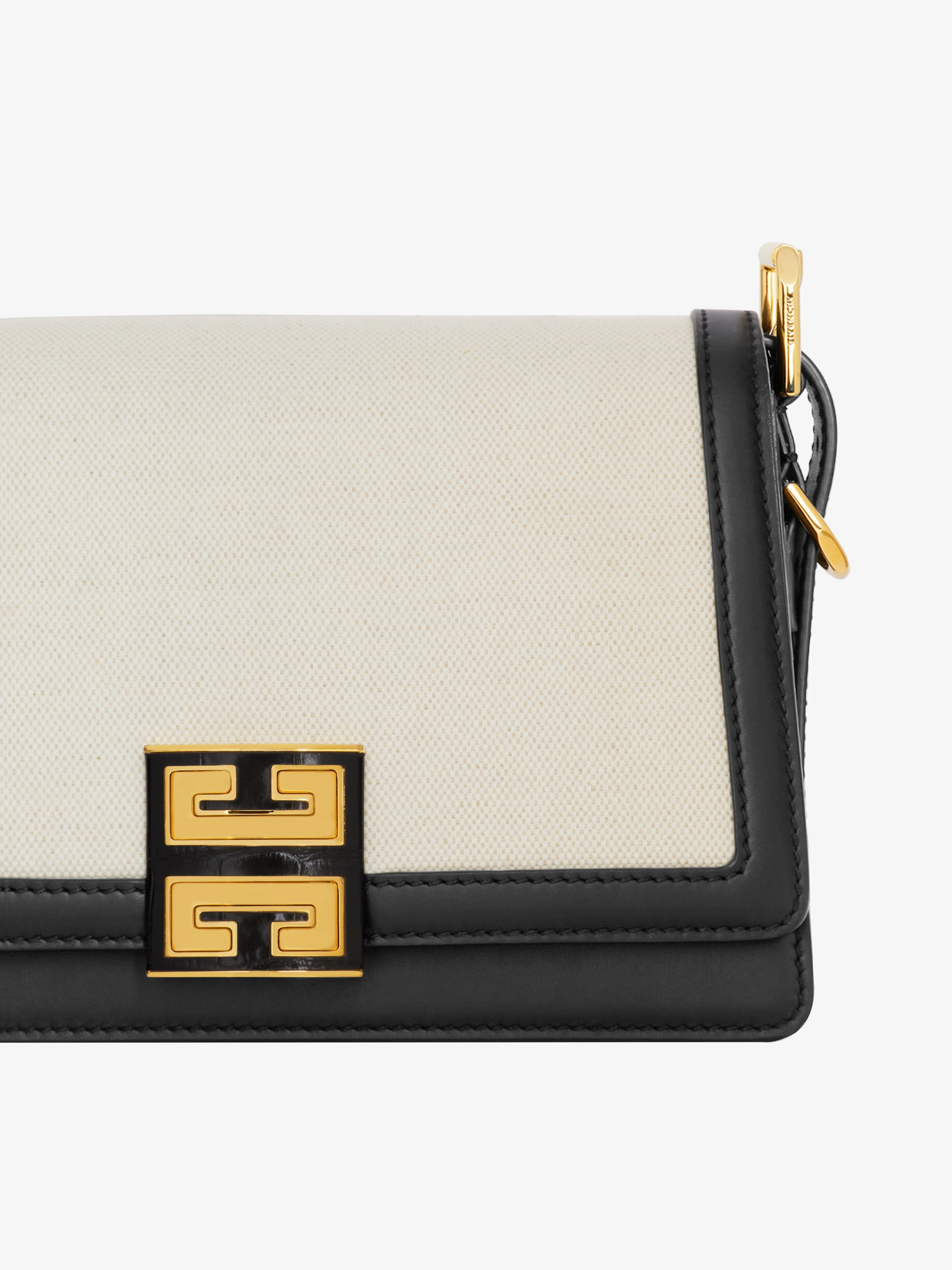 MEDIUM 4G CROSSBODY BAG IN GRAINED LEATHER AND CANVAS - 6