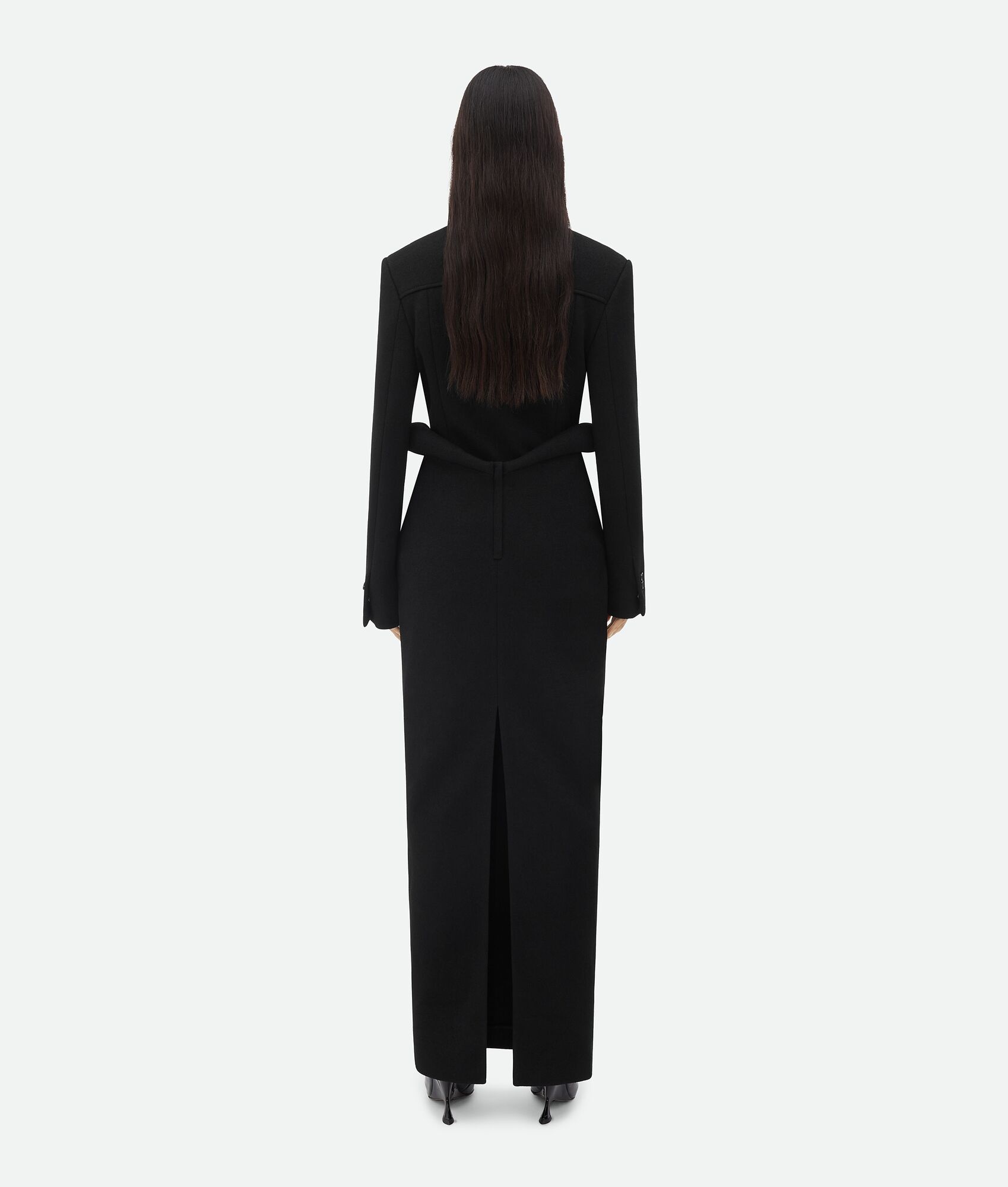 Compact Viscose Long Skirt With Padded Hip Construction - 3