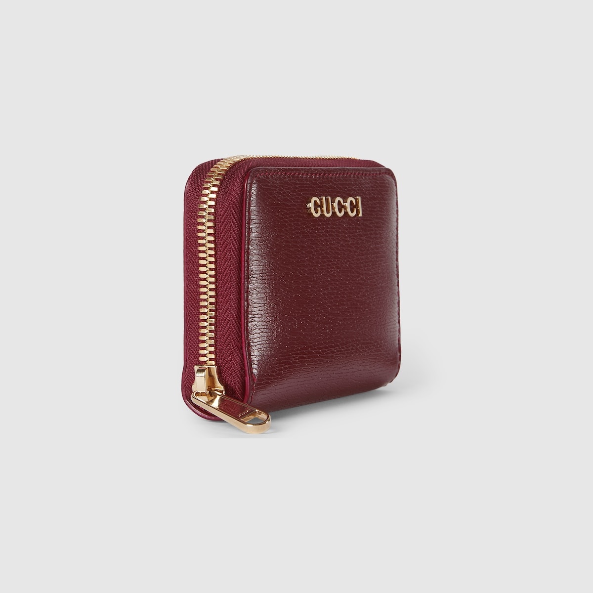 Zip card case with Gucci script - 3