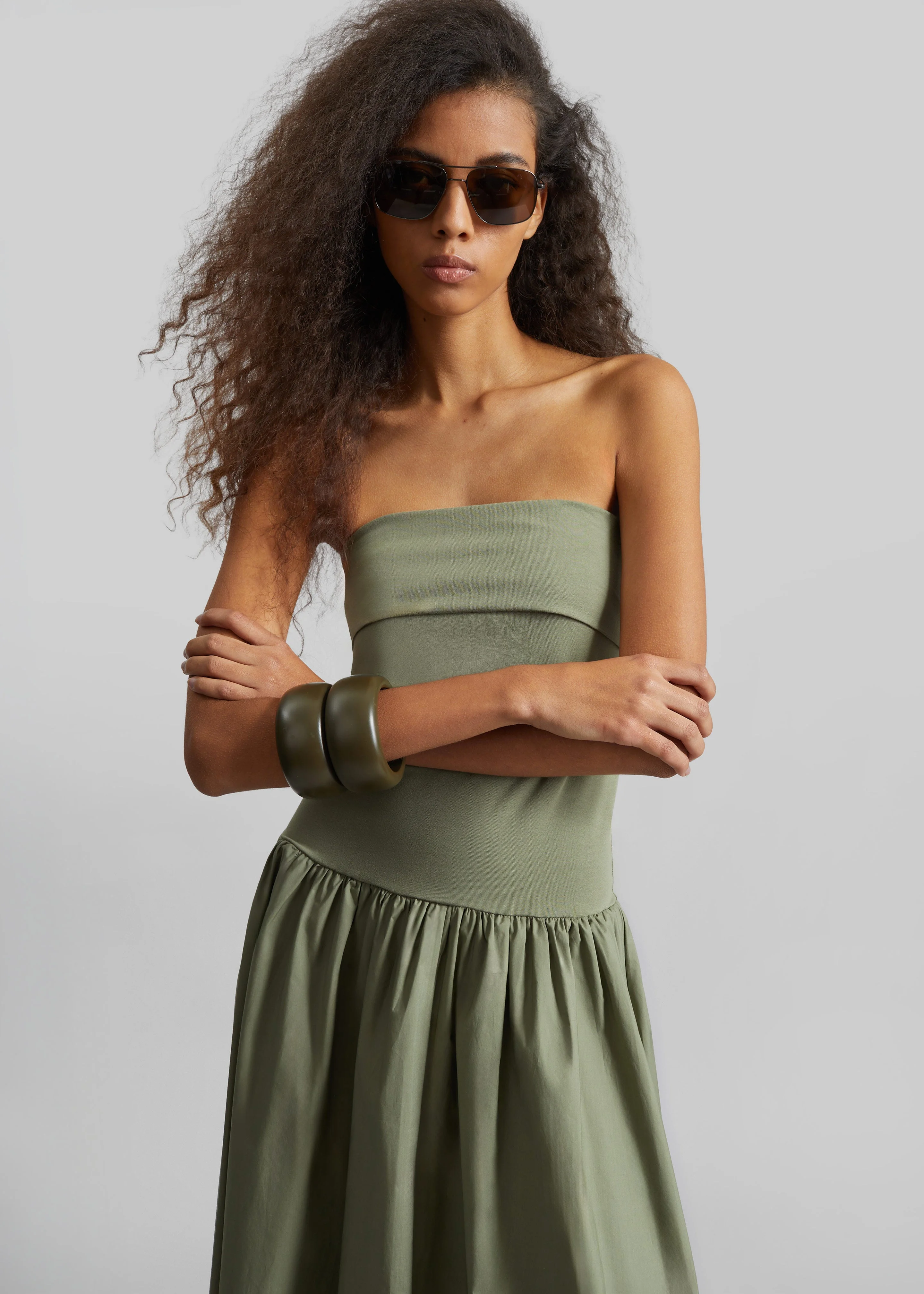 by malene birger green dress By Malene Birger Marc Cotton Maxi - Deep Lichen - MDBM006 newarrivals
