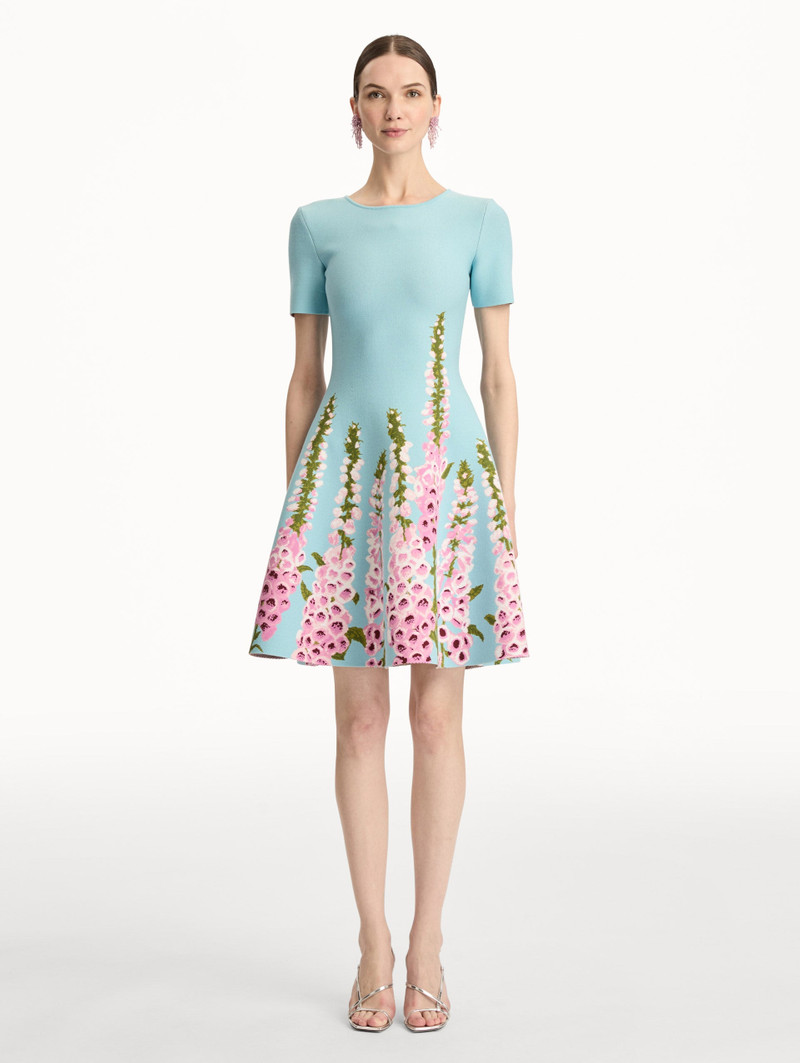 Oscar de la Renta FOXGLOVE JACQUARD KNIT DRESS outlook