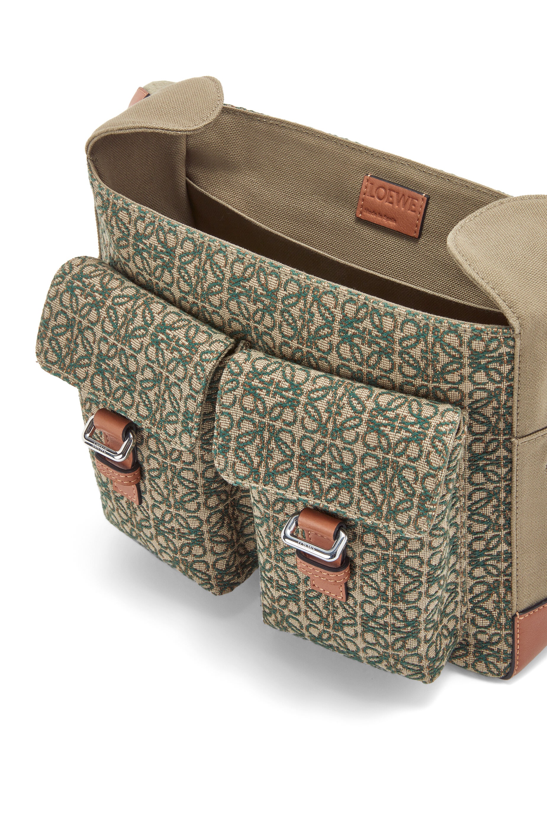 Military Satchel in Anagram jacquard and calfskin - 4