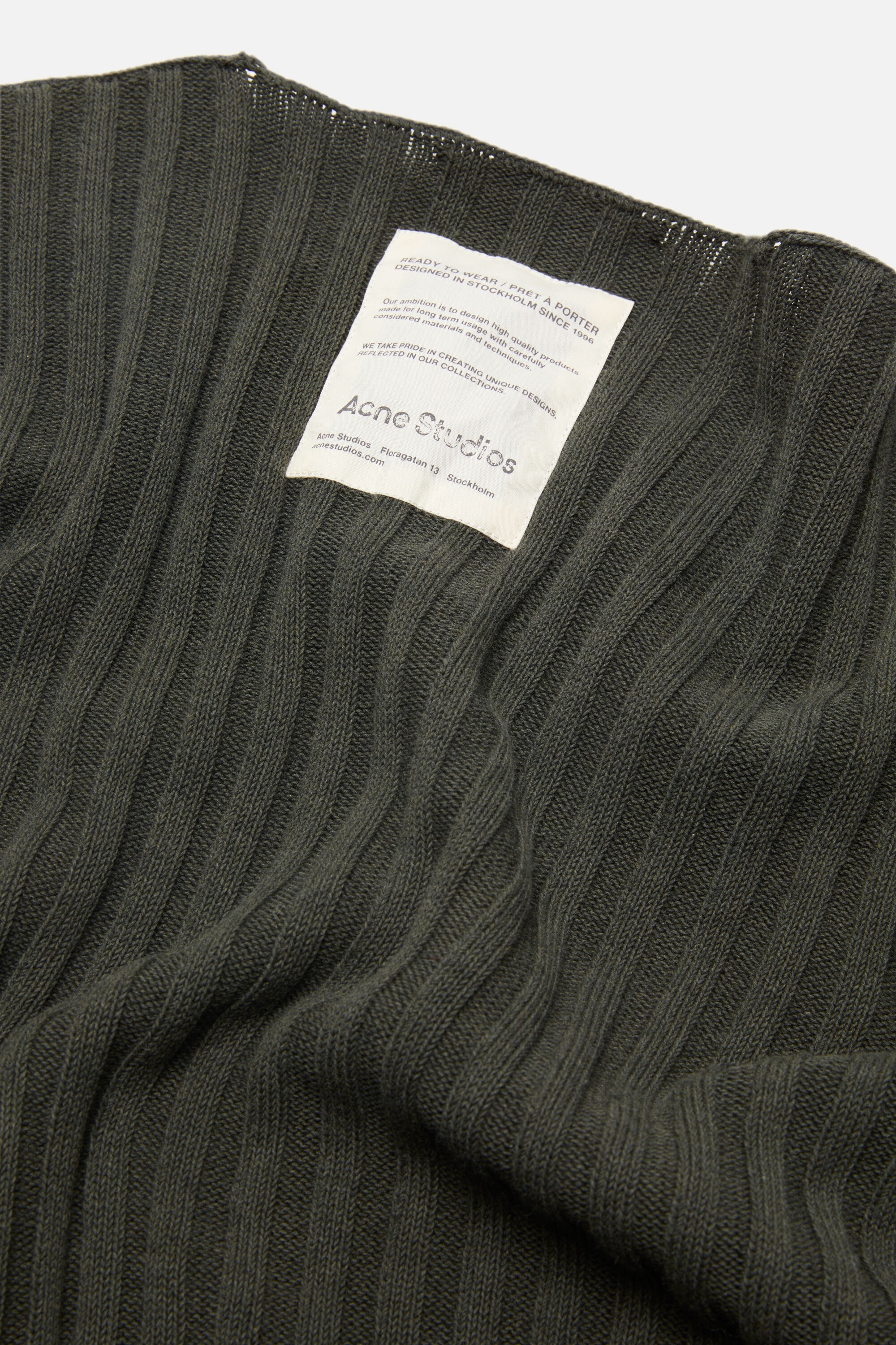 Ribbed crewneck knit - Vintage green - 5