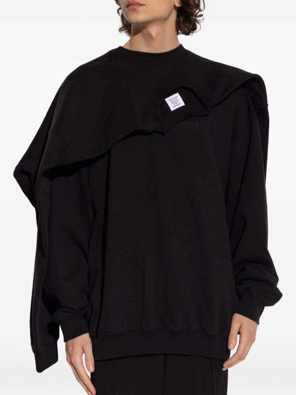 layered cotton sweatshirt - 2