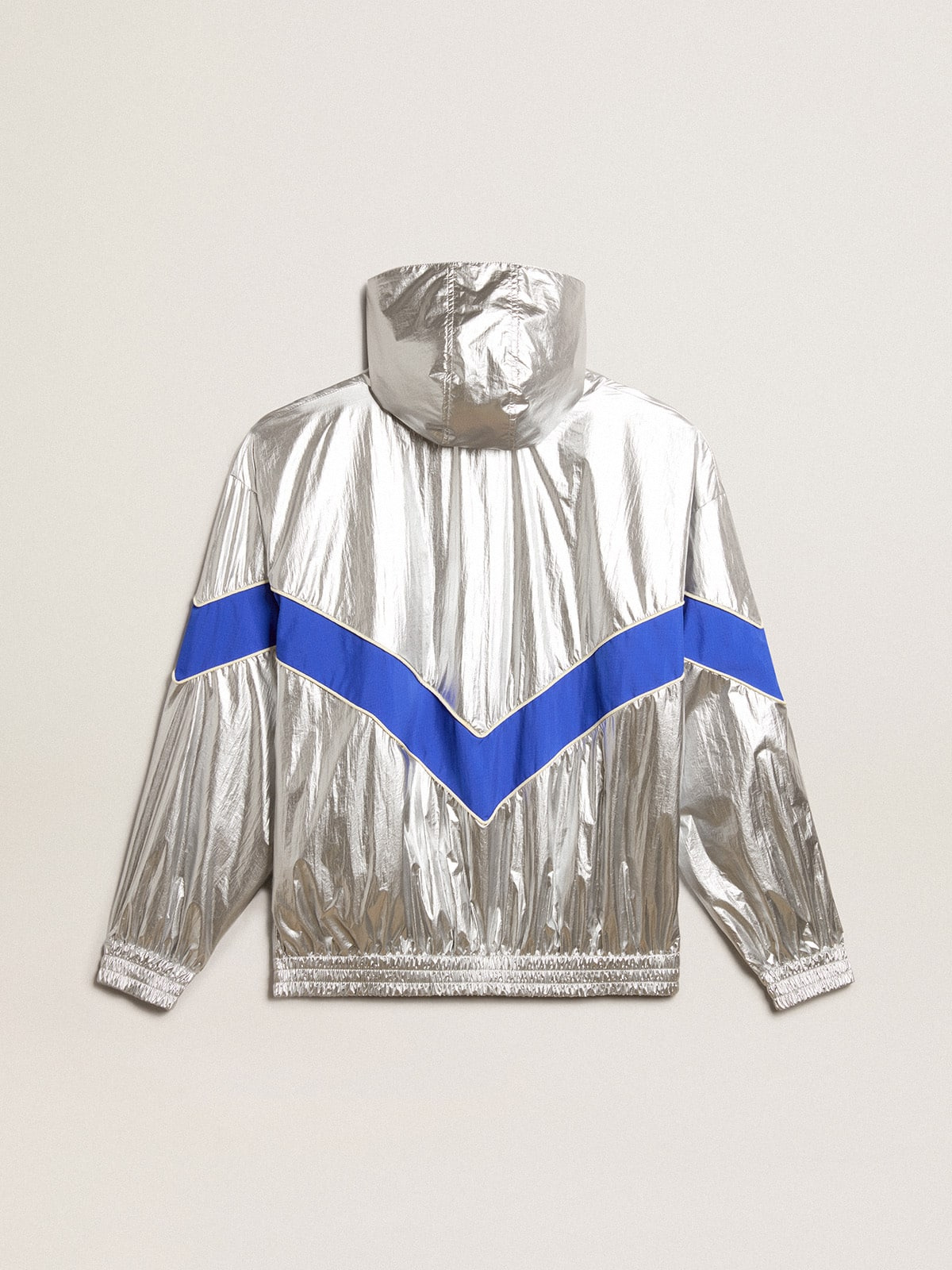 Men's windcheater in silver technical fabric - 6