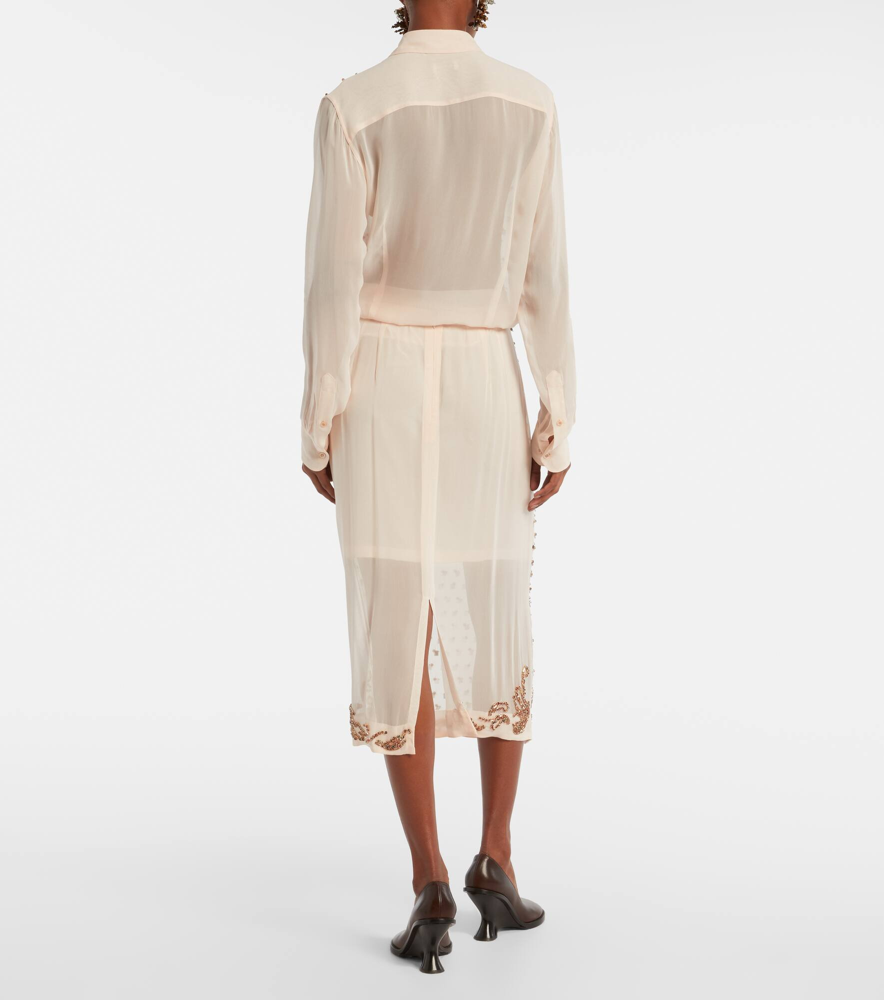 Embellished sheer midi skirt - 3