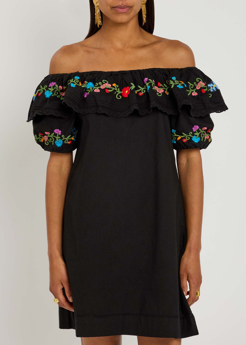 RIXO Rixo Saige Ombre Floral-embroidered Cotton Mini Dress outlook