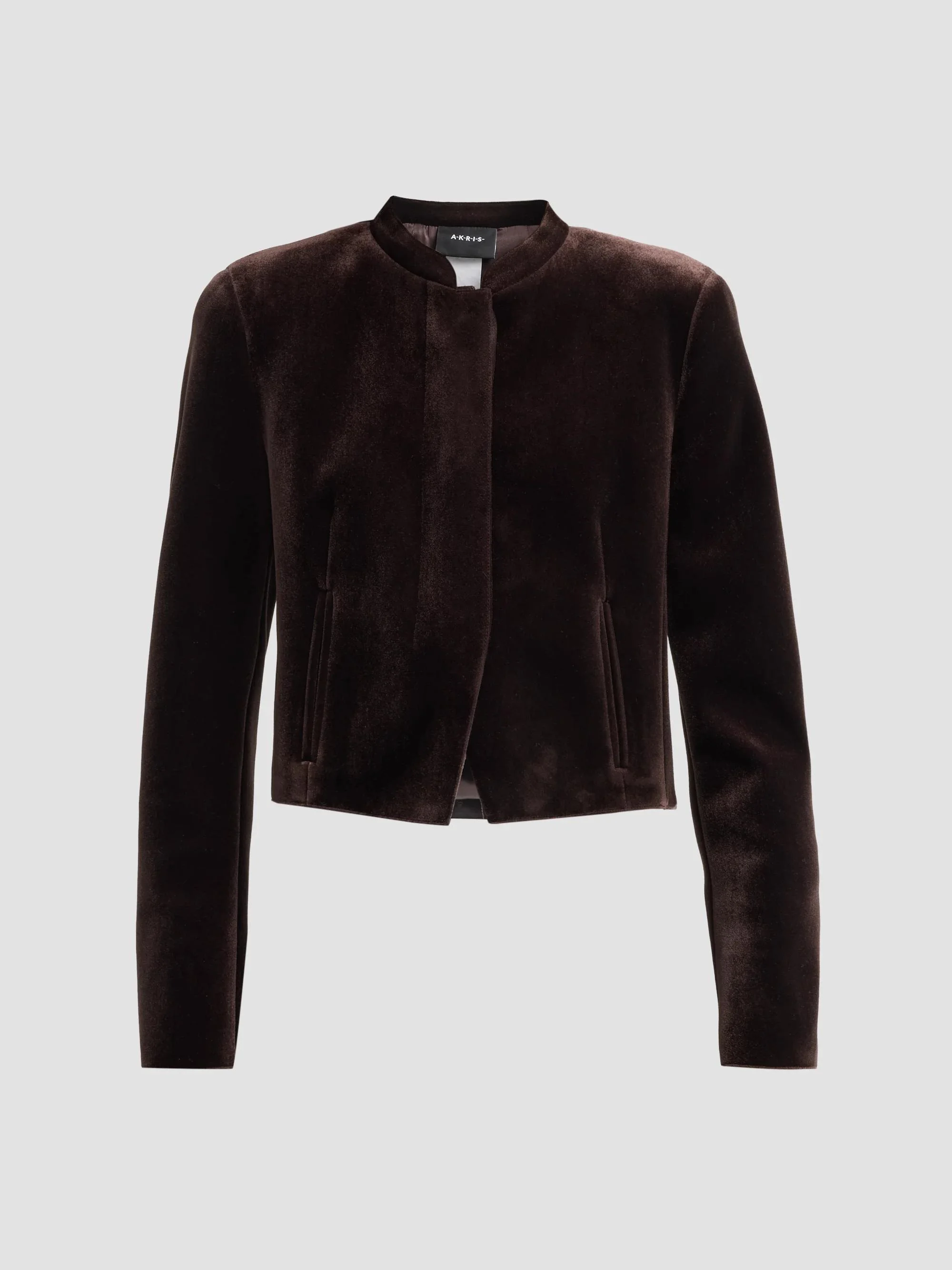 Women's Kadet Velvet Crop Jacket - Coffee - 1