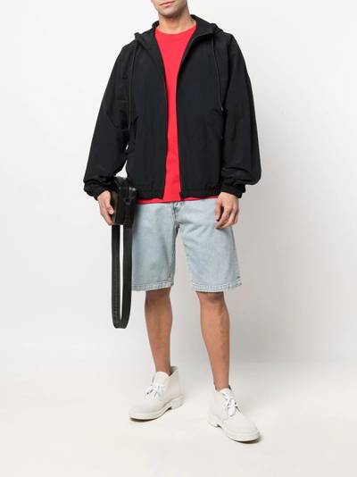 MSGM logo-print zip-up hooded jacket outlook