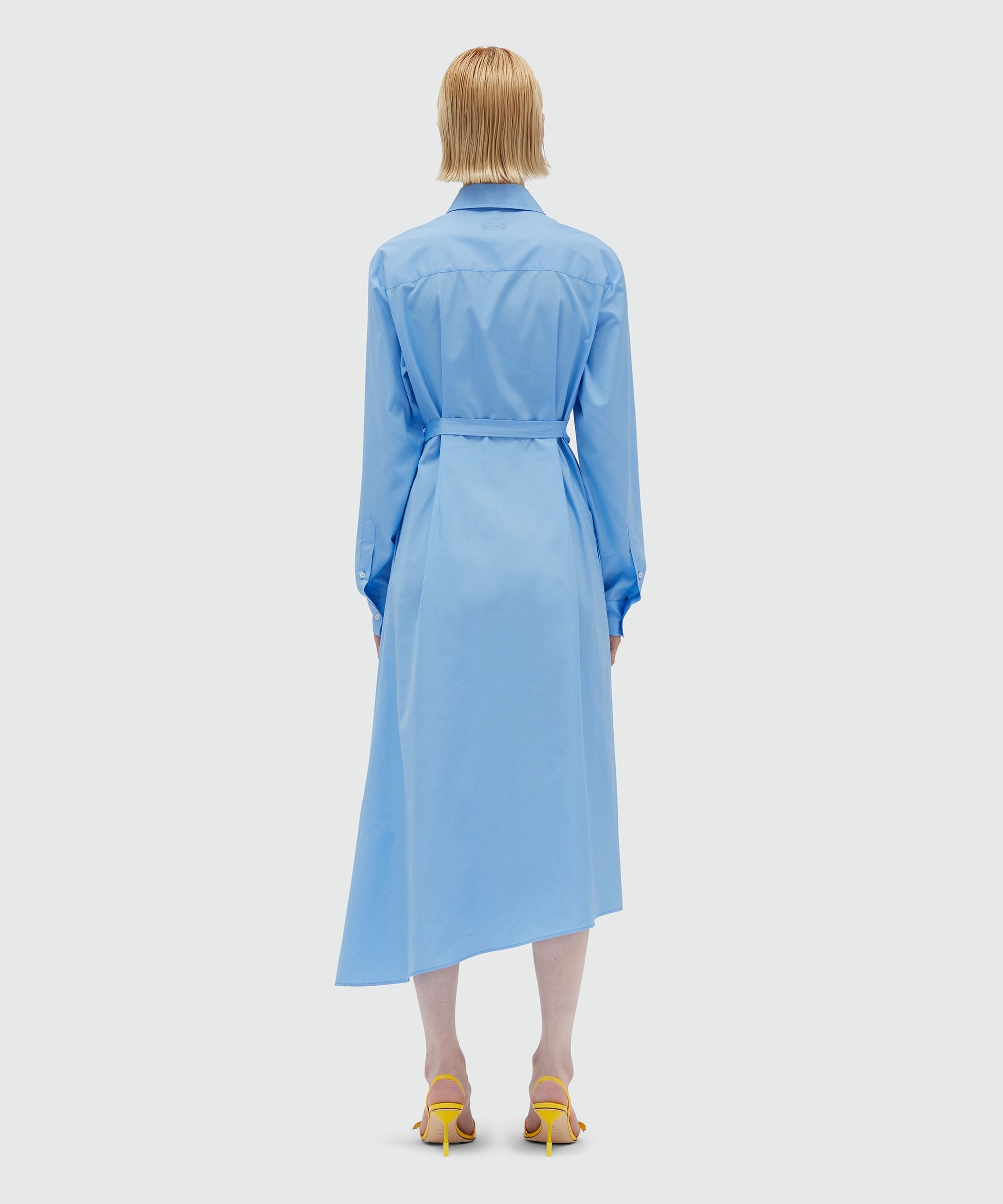 Light blue poplin shirt dress with "TheMwave" buckle - 3
