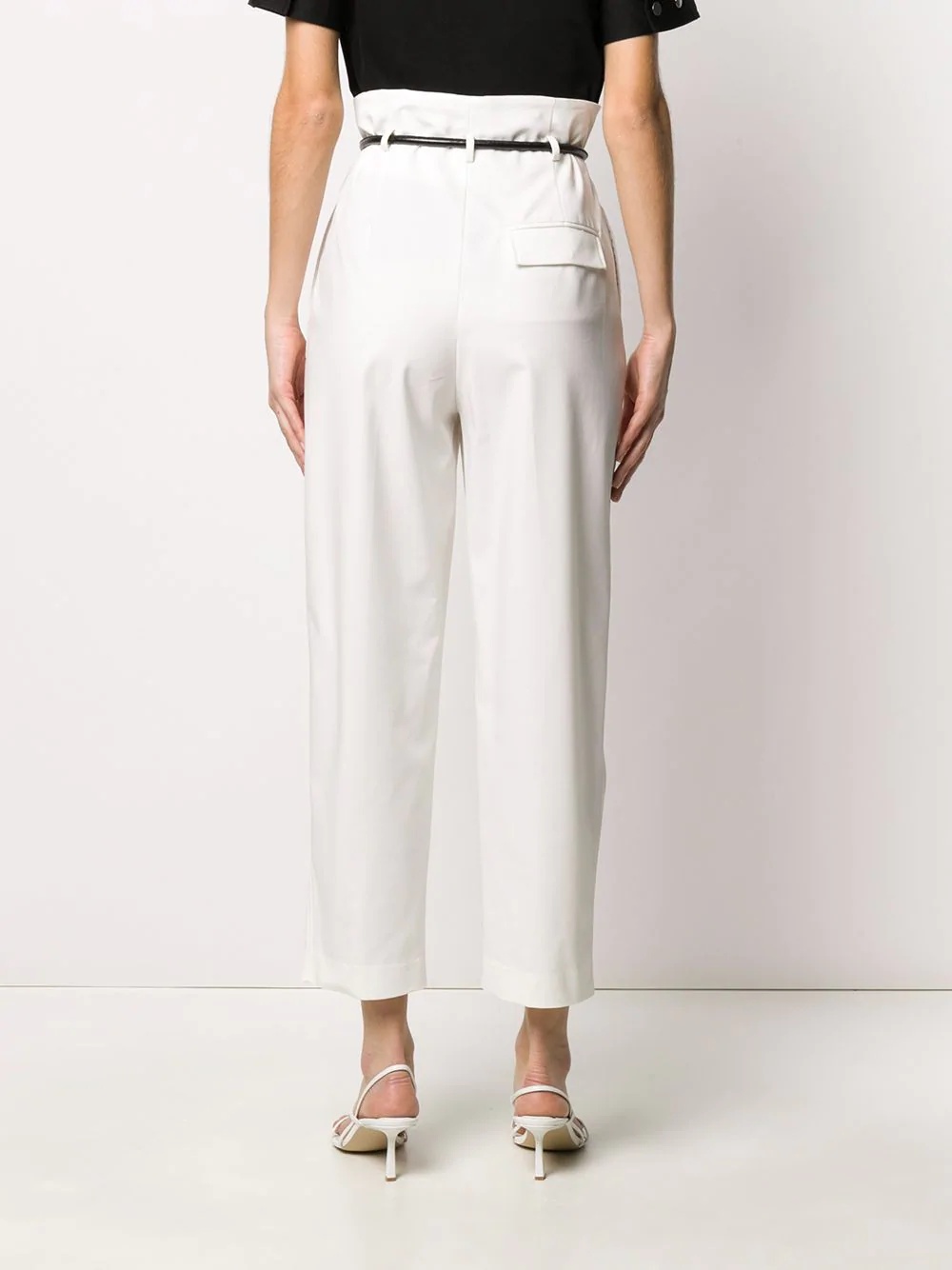 paperbag-waist cropped trousers - 4