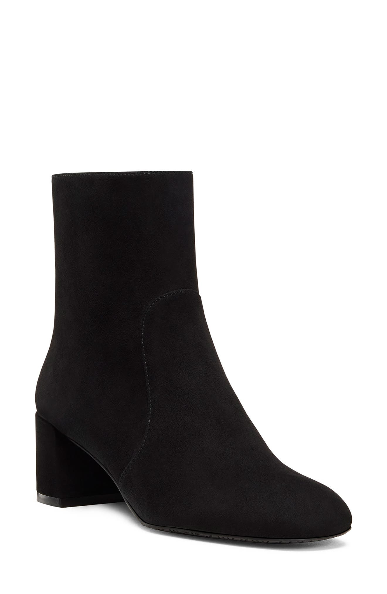 Stuart Weitzman Maeve Zip Bootie in Black Seude at Nordstrom - 1