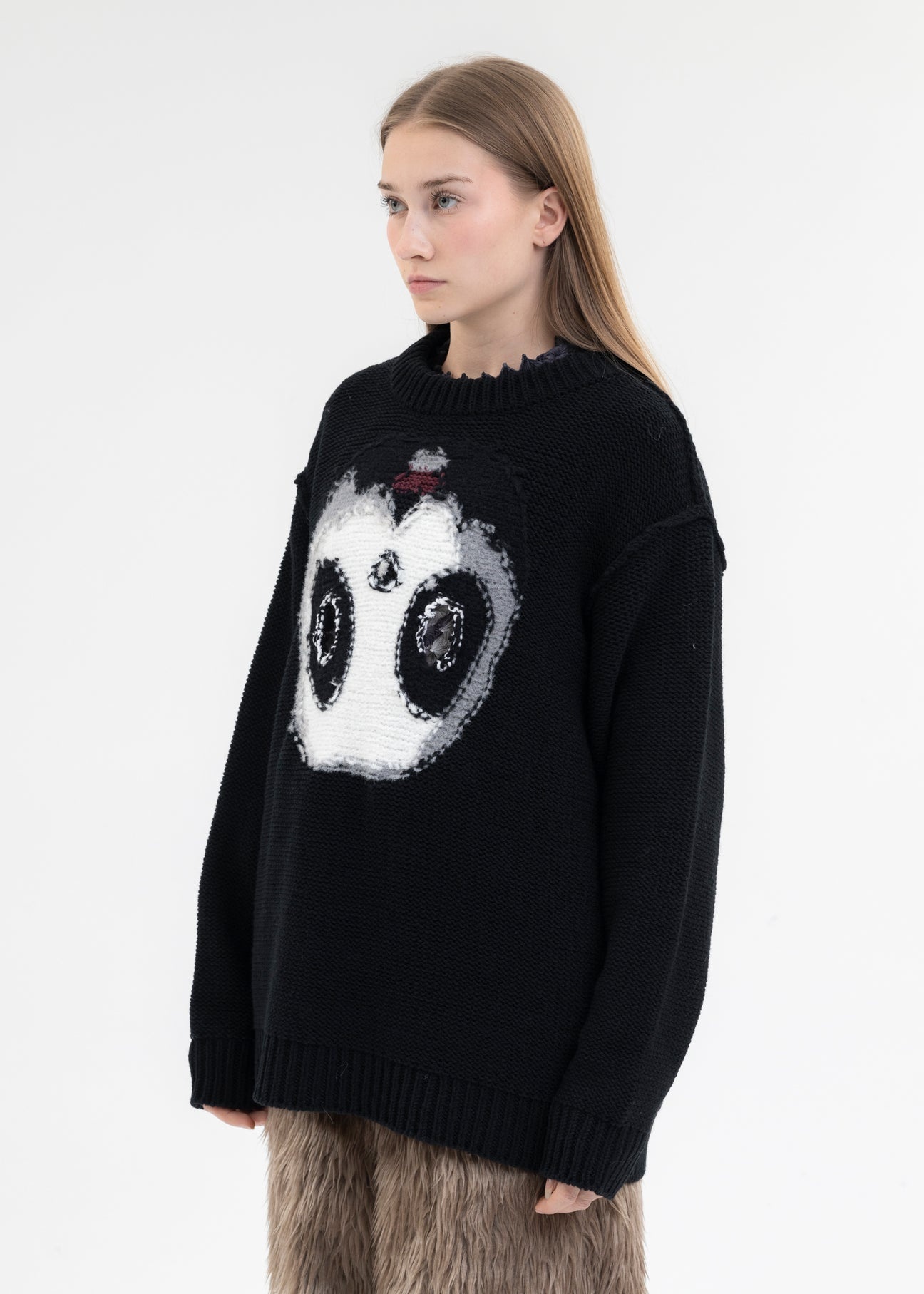 doublet PANDA HAND-KNITTING JACQUARD PULLOVER | REVERSIBLE