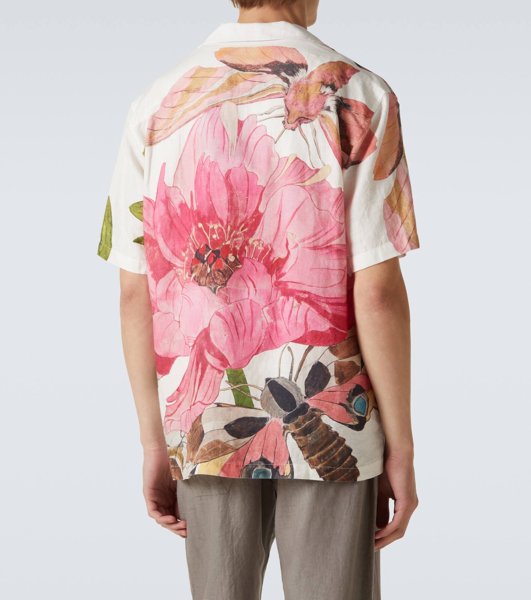 Maitan floral linen bowling shirt - 4