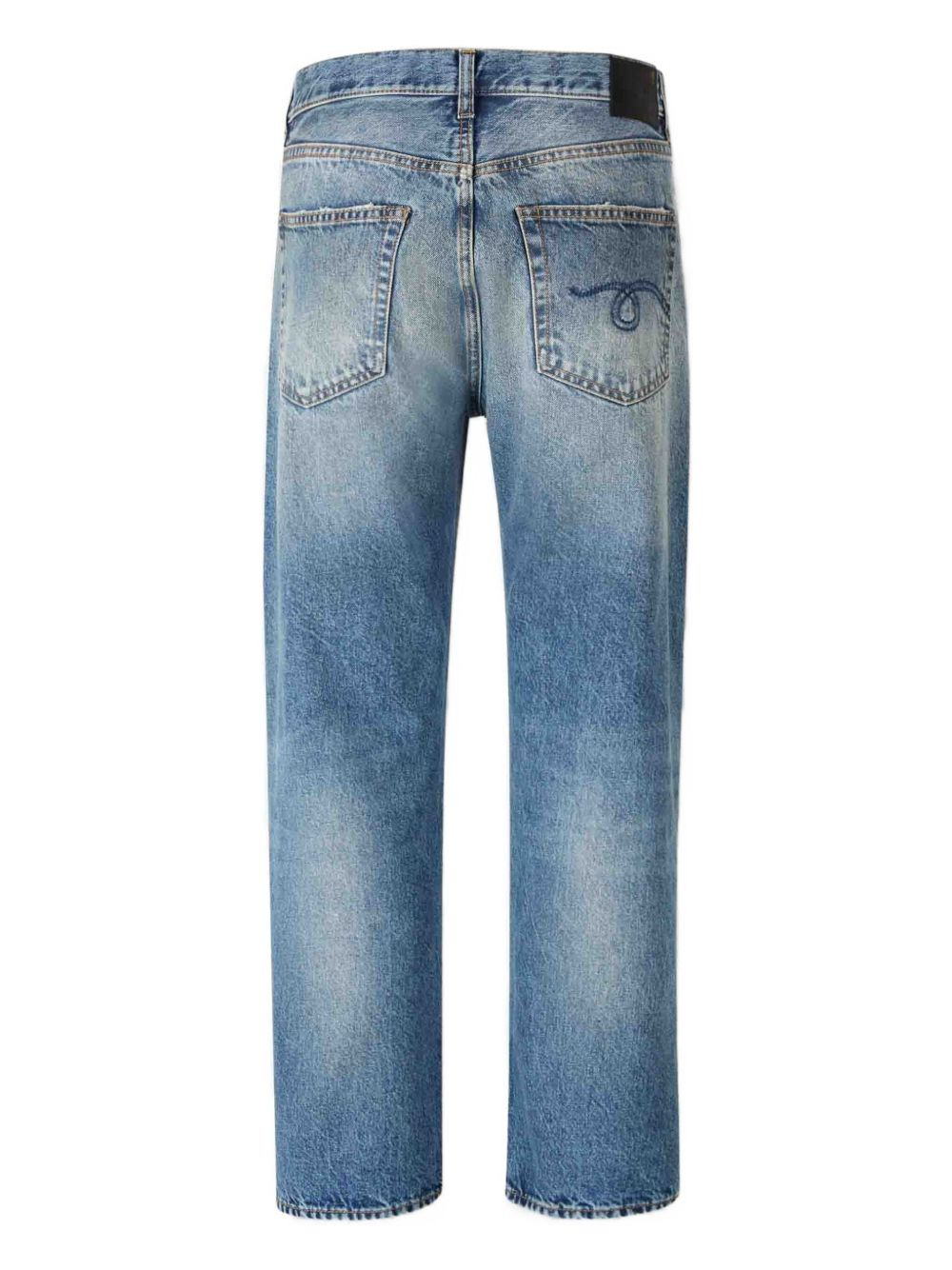 frayed-hem straight jeans - 2